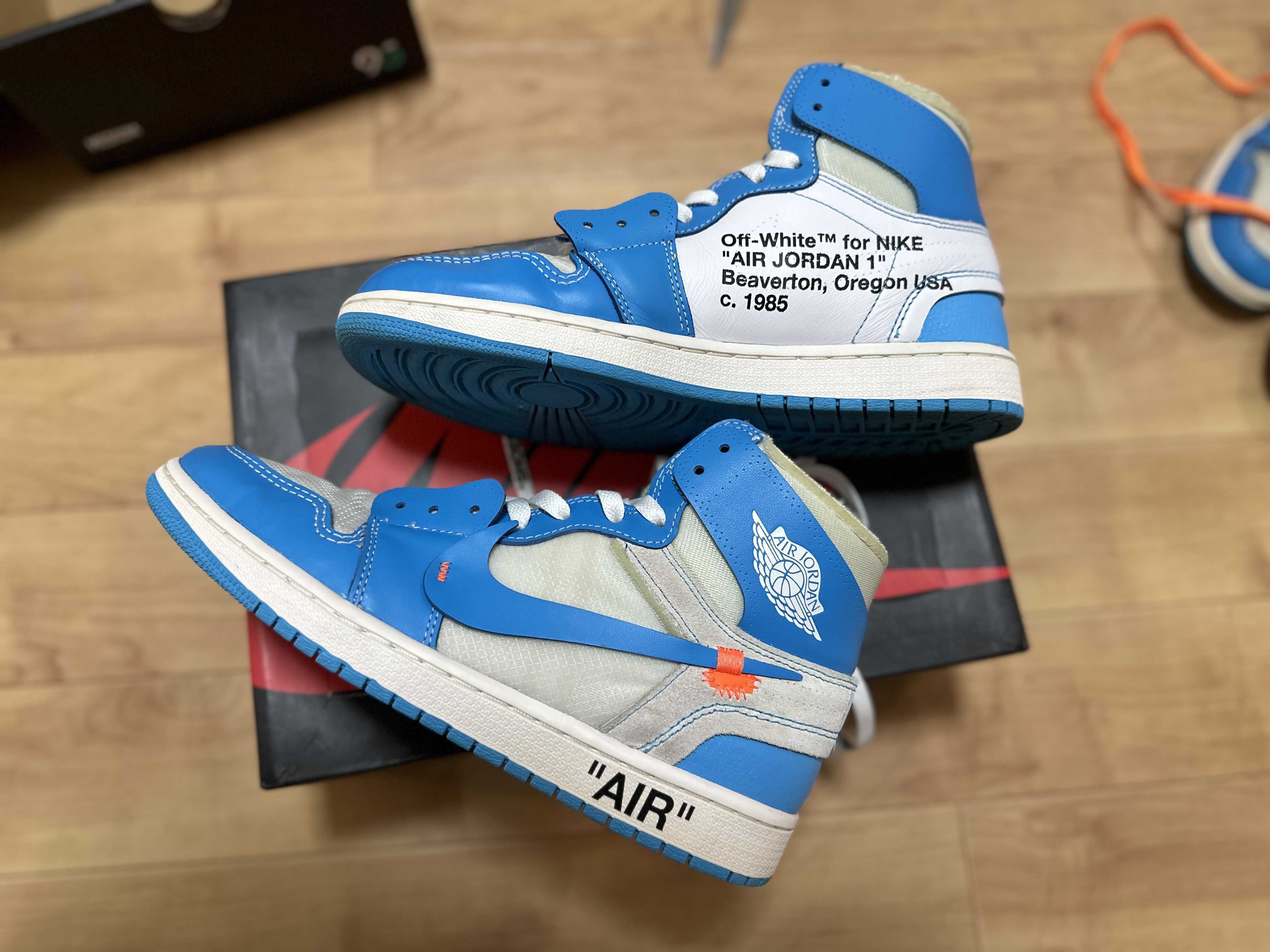 Off-White × Nike Air Jordan 1 High UNC "White/Dark Powder Blue"