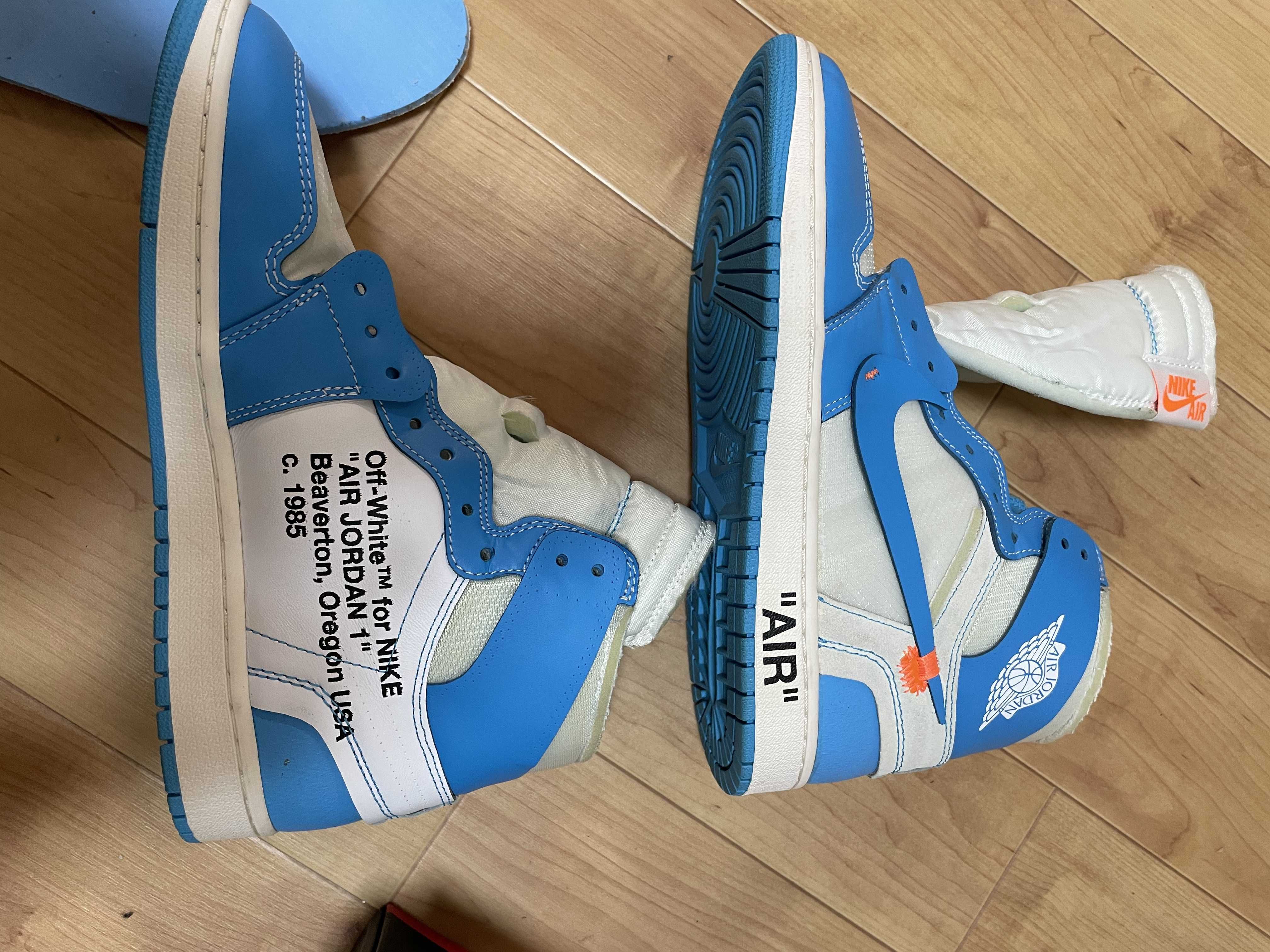 Off-White × Nike Air Jordan 1 High UNC "White/Dark Powder Blue"