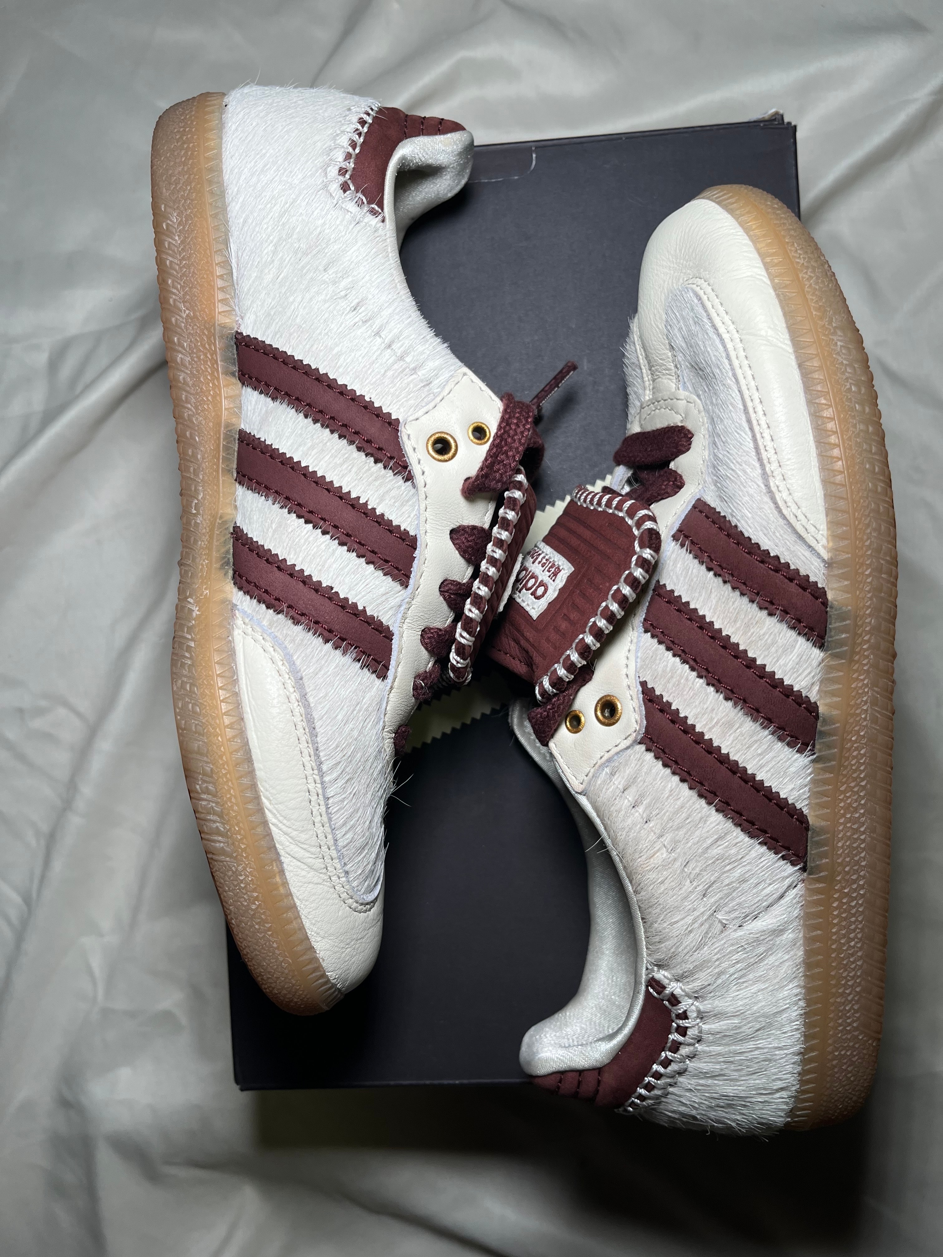 Wales Bonner × adidas Samba Pony Tonal Low "Cream White/Mystery Brown"