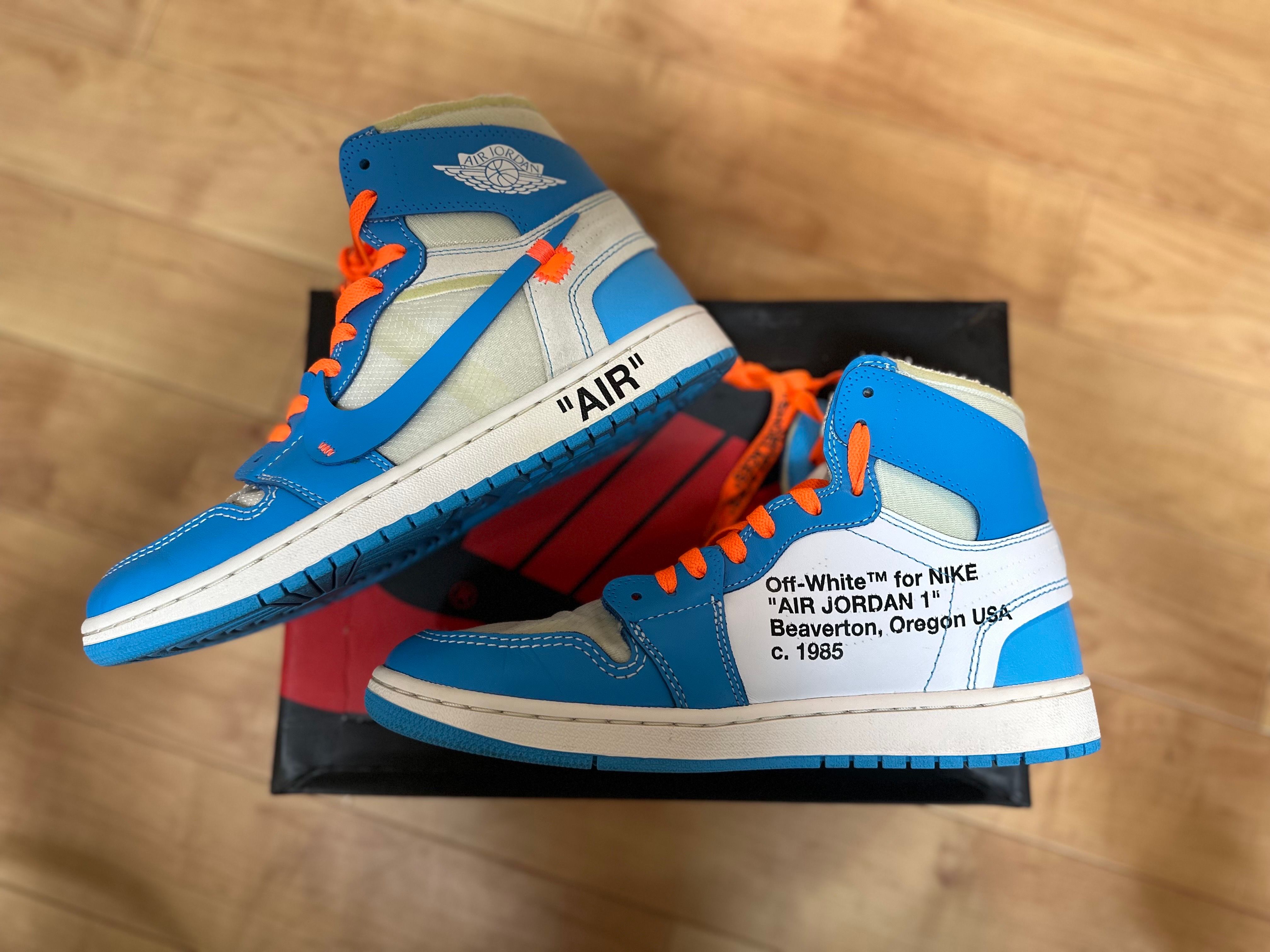 Off-White × Nike Air Jordan 1 High UNC "White/Dark Powder Blue"