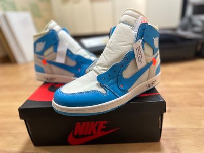 Off-White × Nike Air Jordan 1 High UNC "White/Dark Powder Blue"