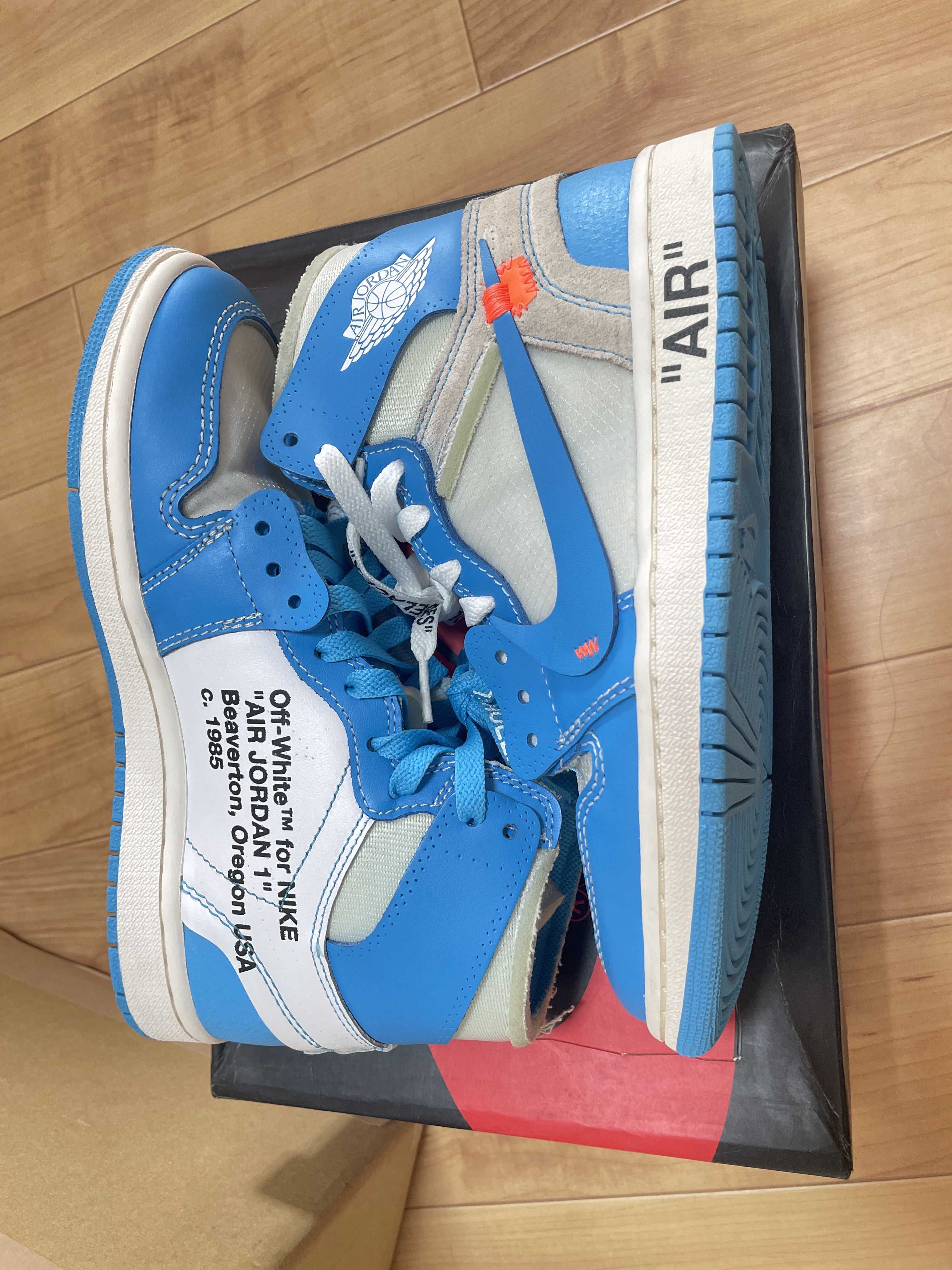 Off-White × Nike Air Jordan 1 High UNC "White/Dark Powder Blue"