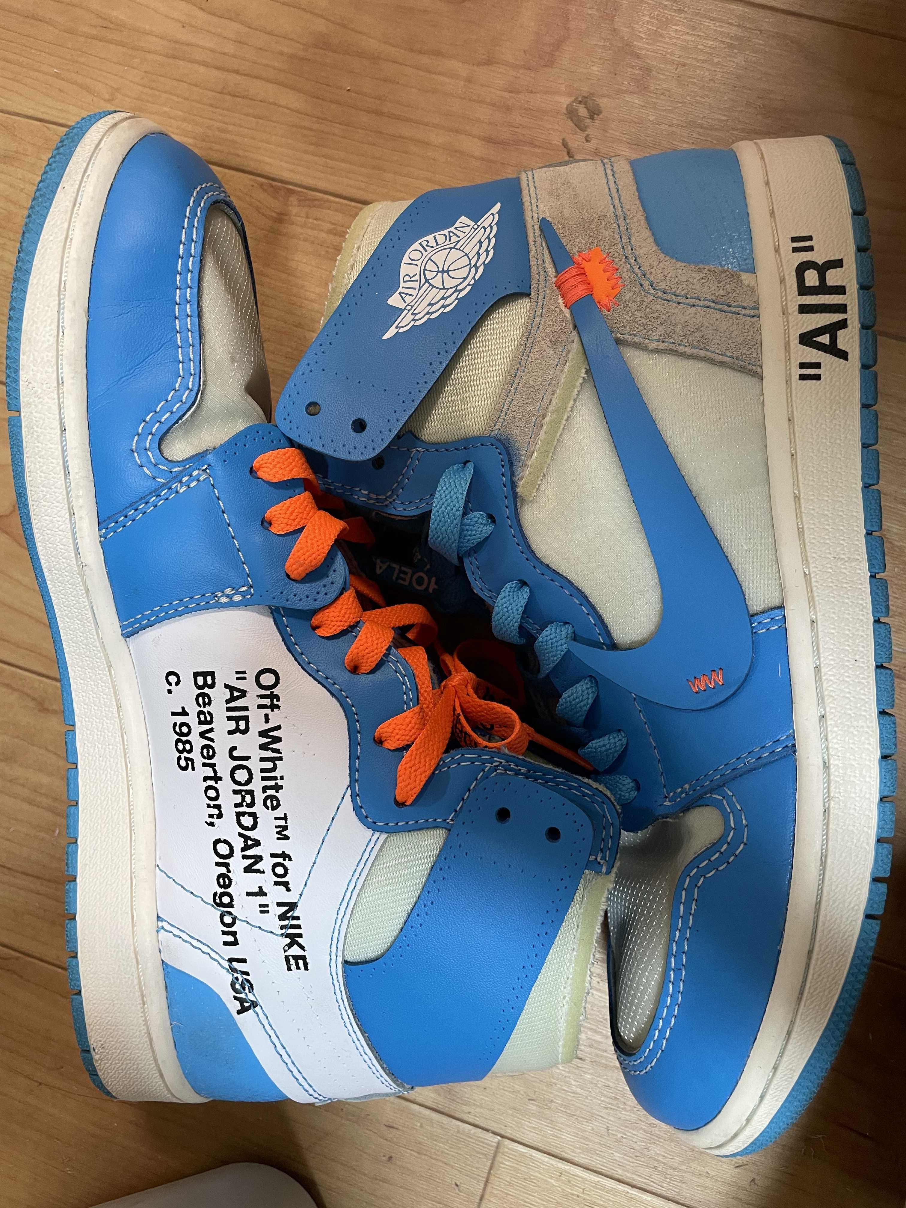 Off-White × Nike Air Jordan 1 High UNC "White/Dark Powder Blue"
