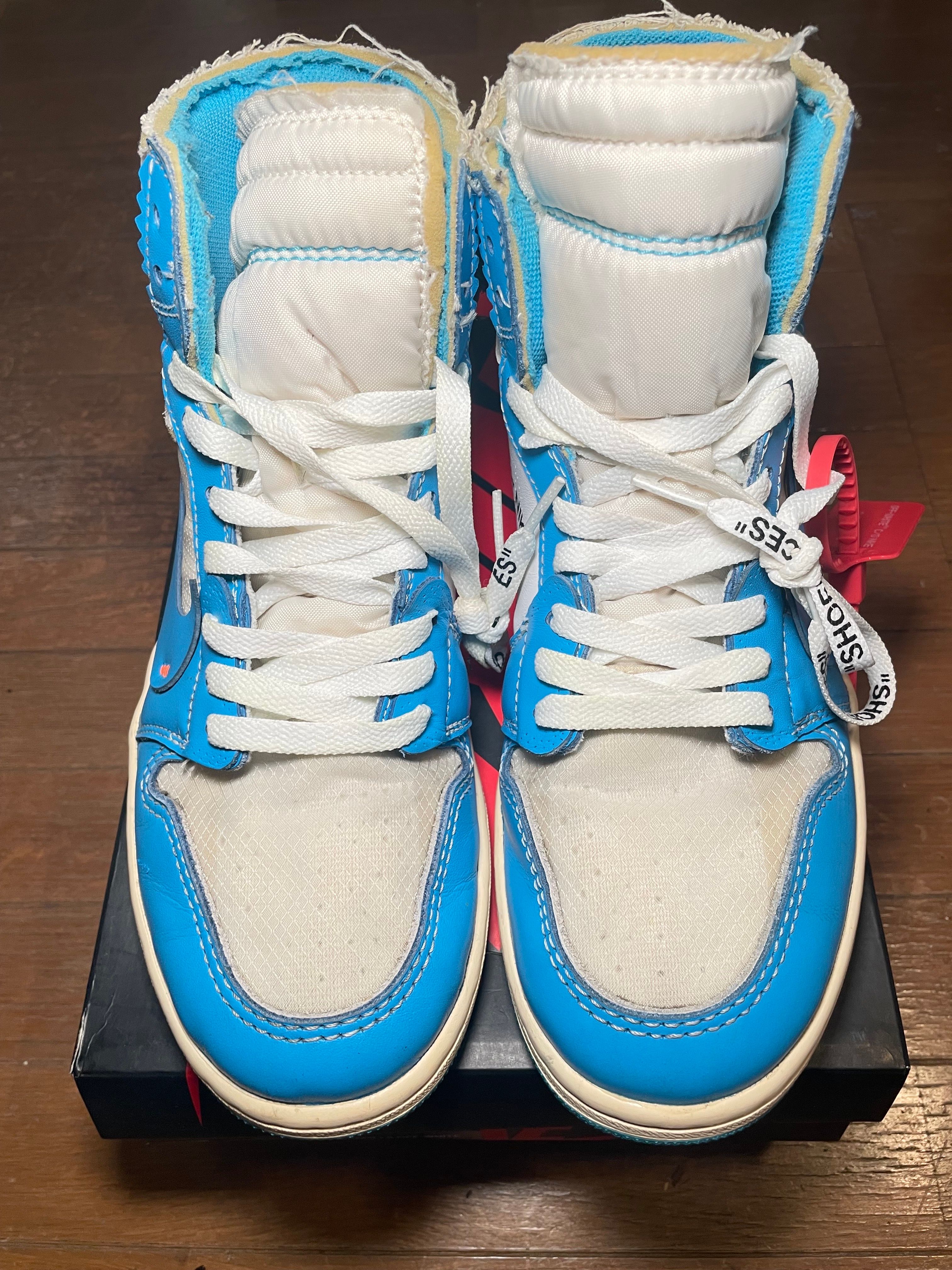 Off-White × Nike Air Jordan 1 High UNC "White/Dark Powder Blue"