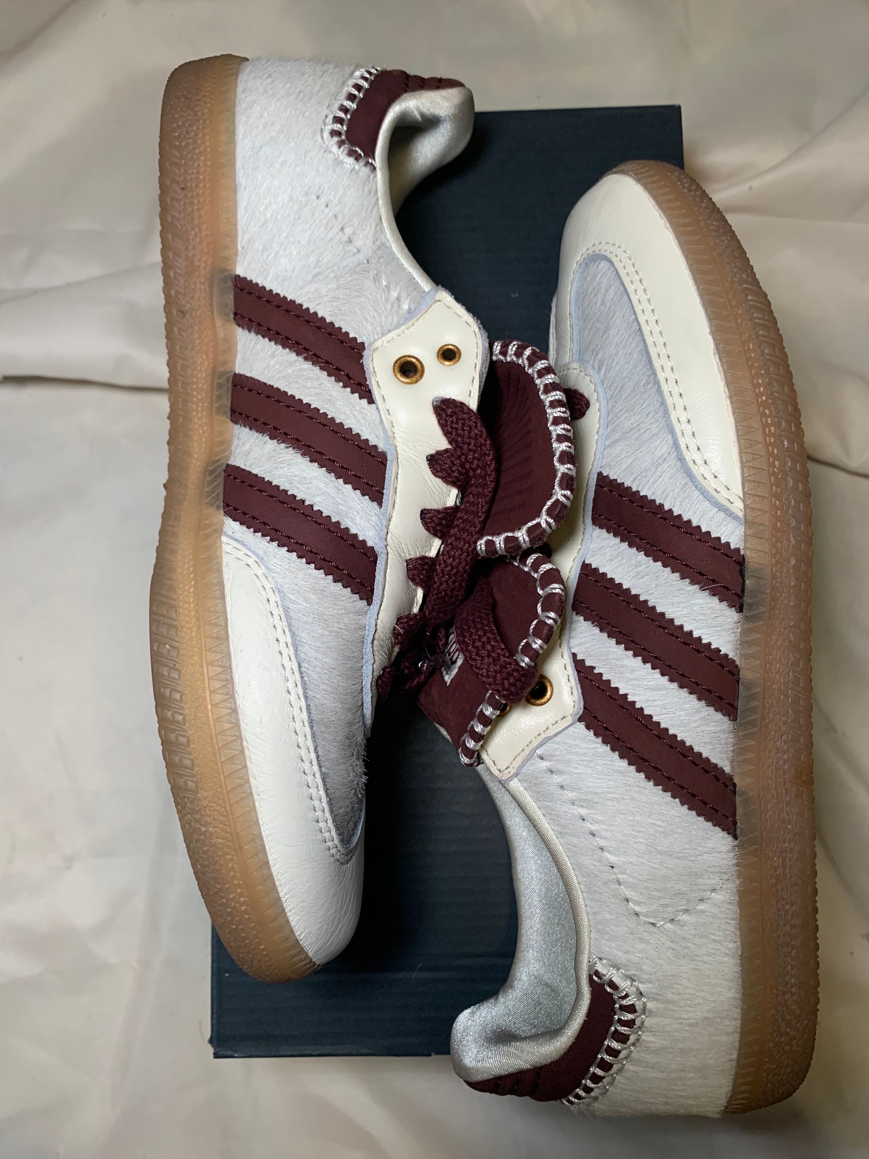 Wales Bonner × adidas Samba Pony Tonal Low "Cream White/Mystery Brown"
