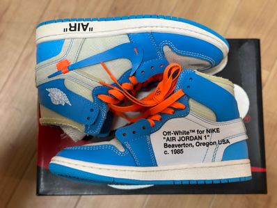 Off-White × Nike Air Jordan 1 High UNC "White/Dark Powder Blue"