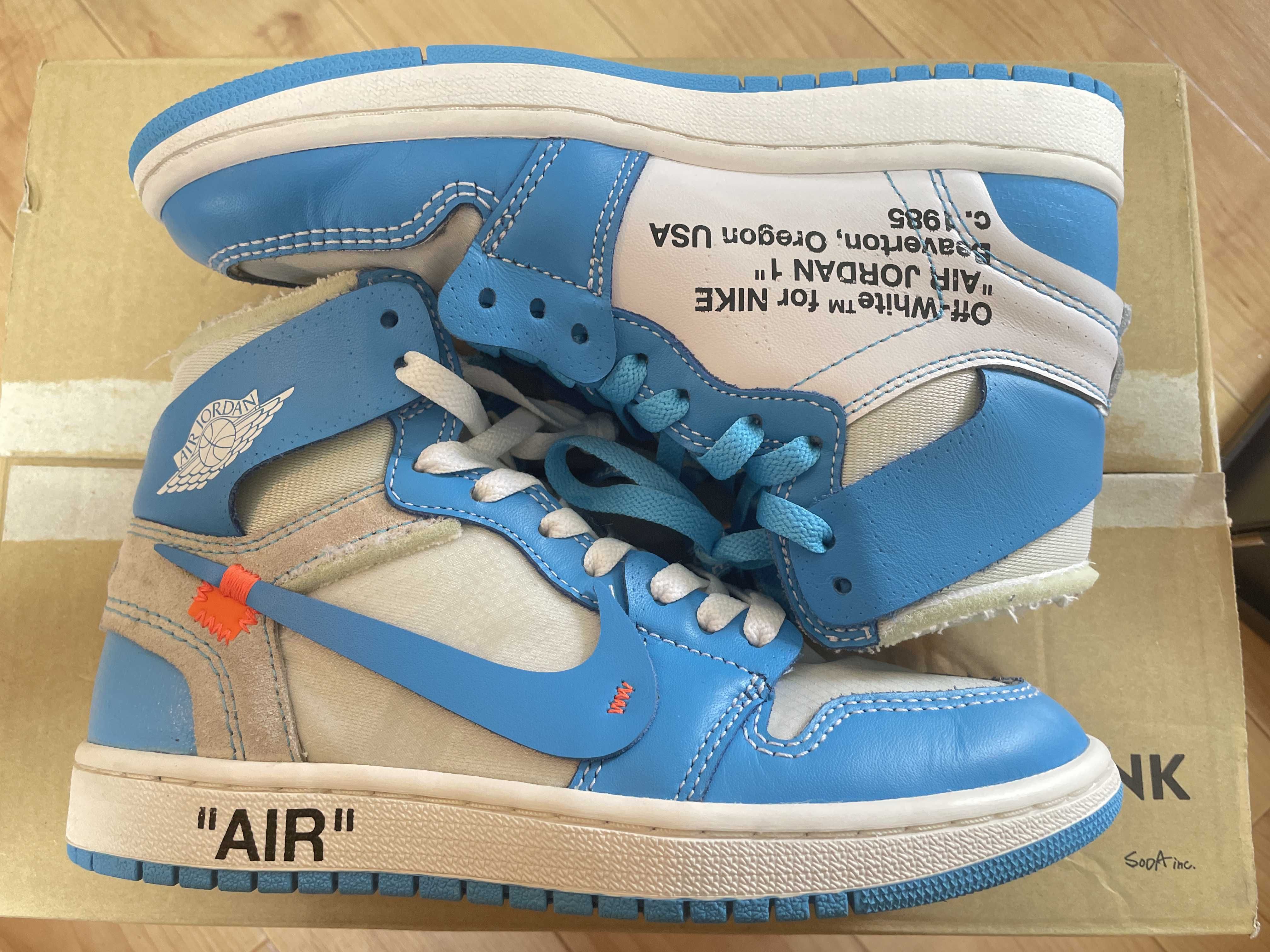 Off-White × Nike Air Jordan 1 High UNC "White/Dark Powder Blue"