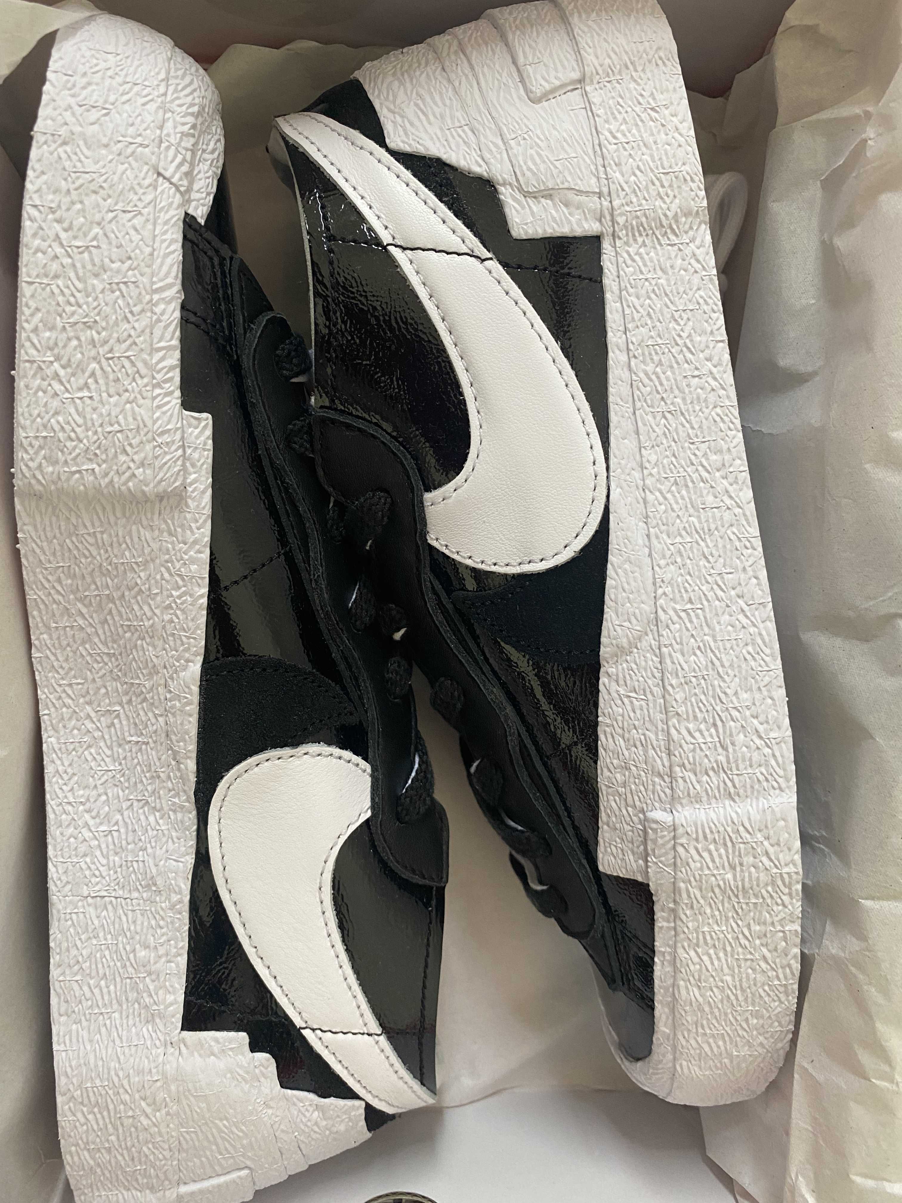 sacai × Nike Blazer Low "Black Patent Leather"