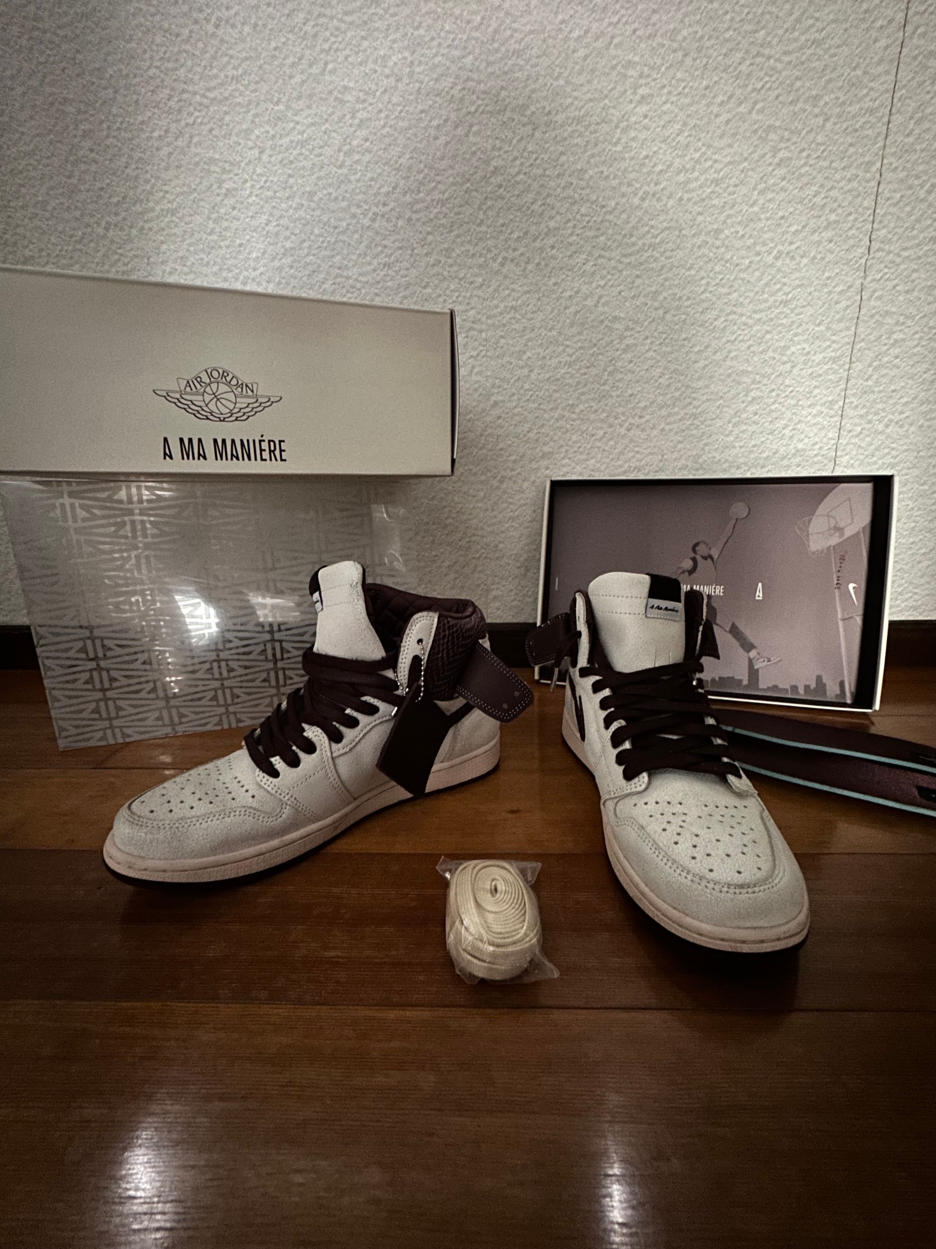 A Ma Maniere × Nike Air Jordan 1 Retro High OG "Sail and Burgundy"