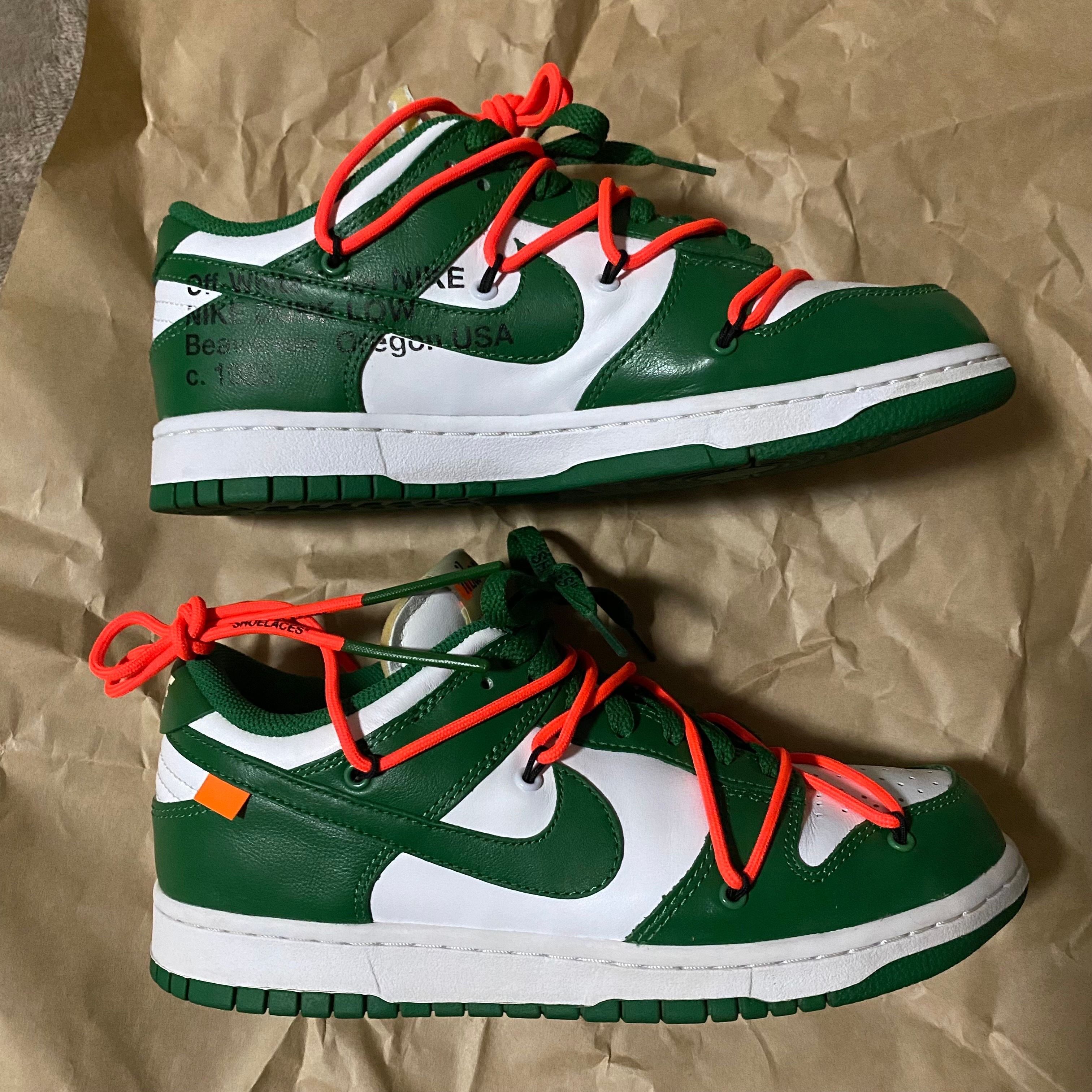 Off-White × Nike Dunk Low "White/Pine Green"
