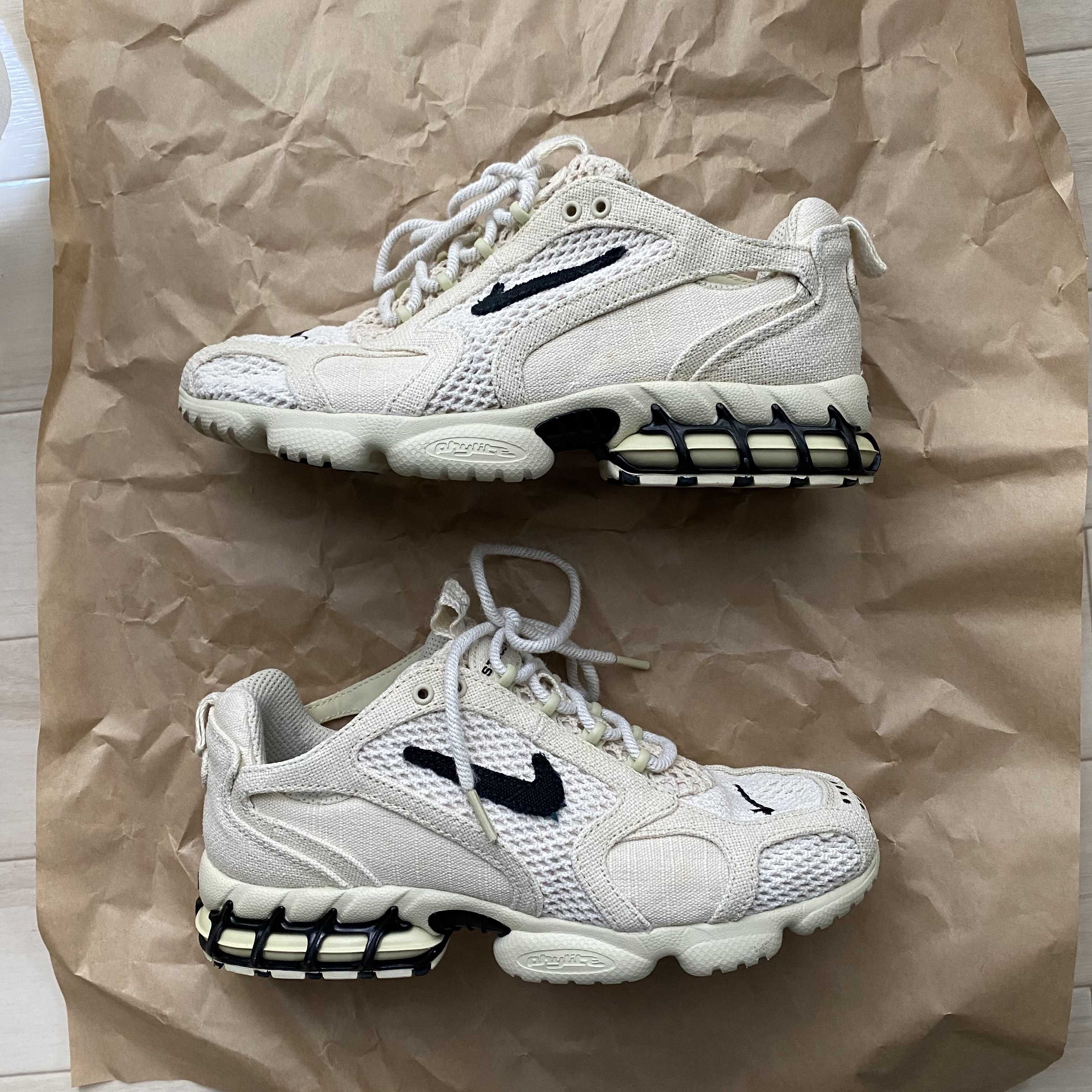 Stussy × Nike Air Zoom Spiridon CG 2 "Fossil/Black"