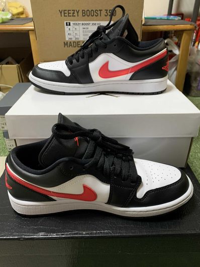 NIKE Women's AIR JORDAN 1 LOW "BLACK/SIREN RED/WHITE"