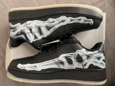 Air force 1 top low black skeleton