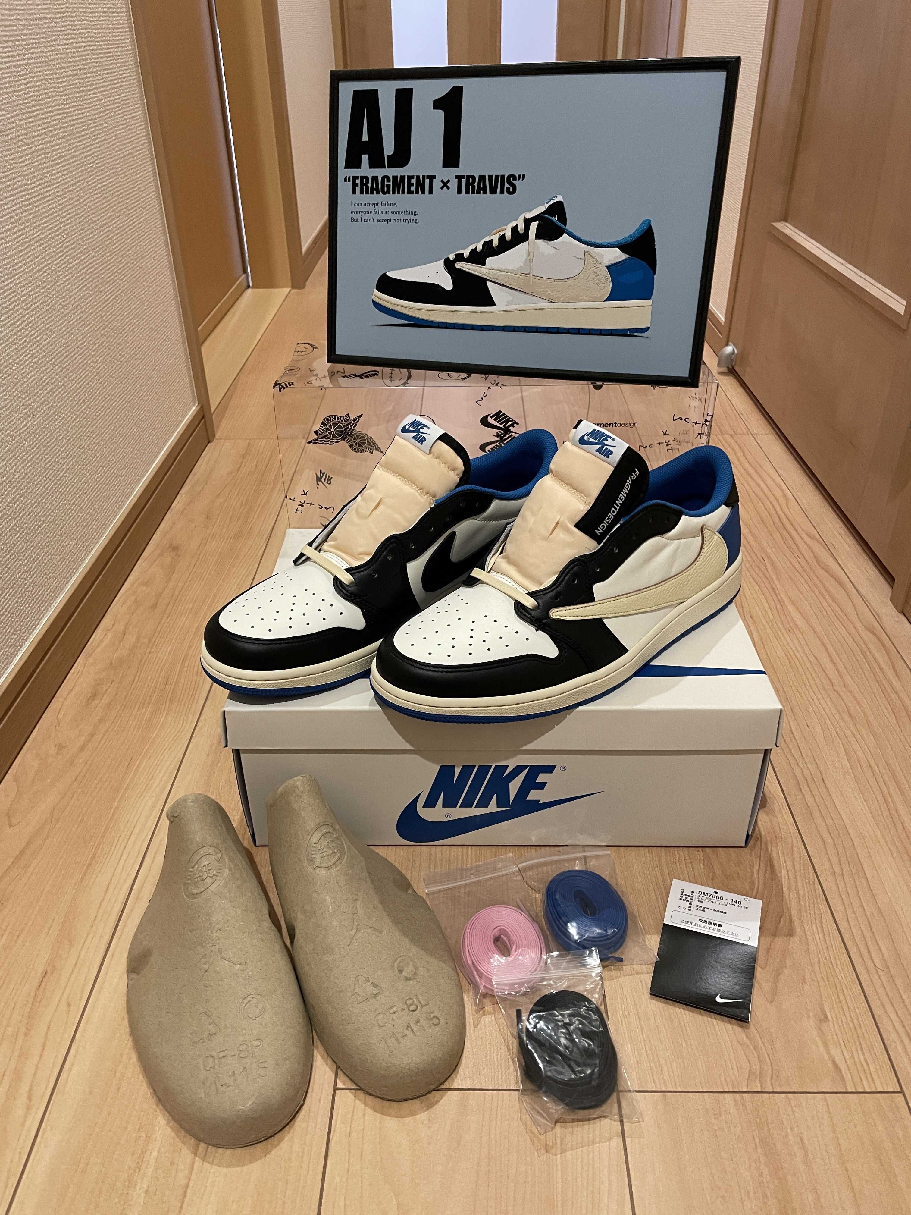 Travis Scott × fragment design × Nike Air Jordan 1 Low OG SP "Military Blue"