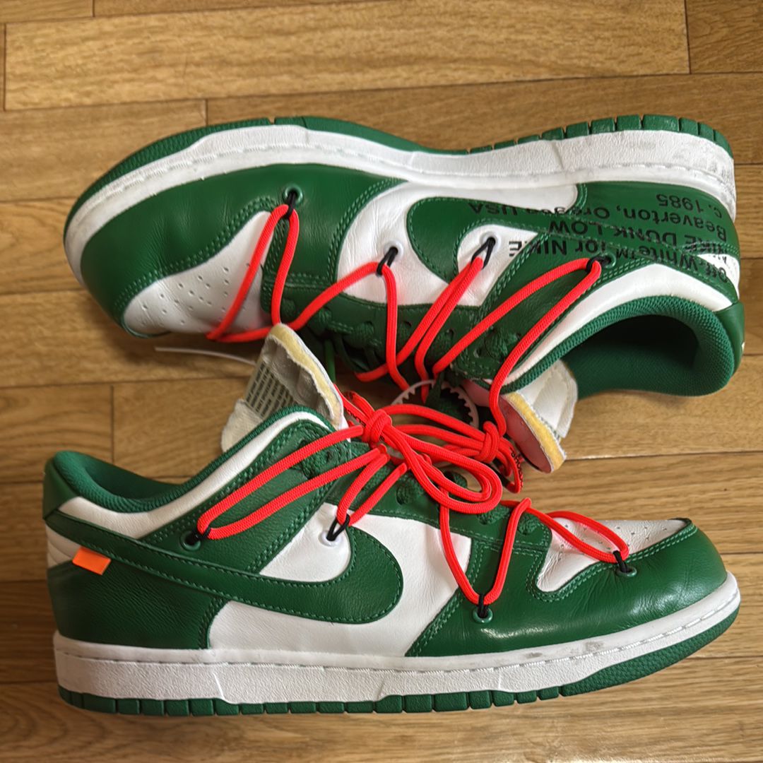 Off-White × Nike Dunk Low "White/Pine Green"