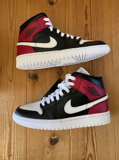 Nike Women's Air Jordan 1 Mid "Black Noble Red"