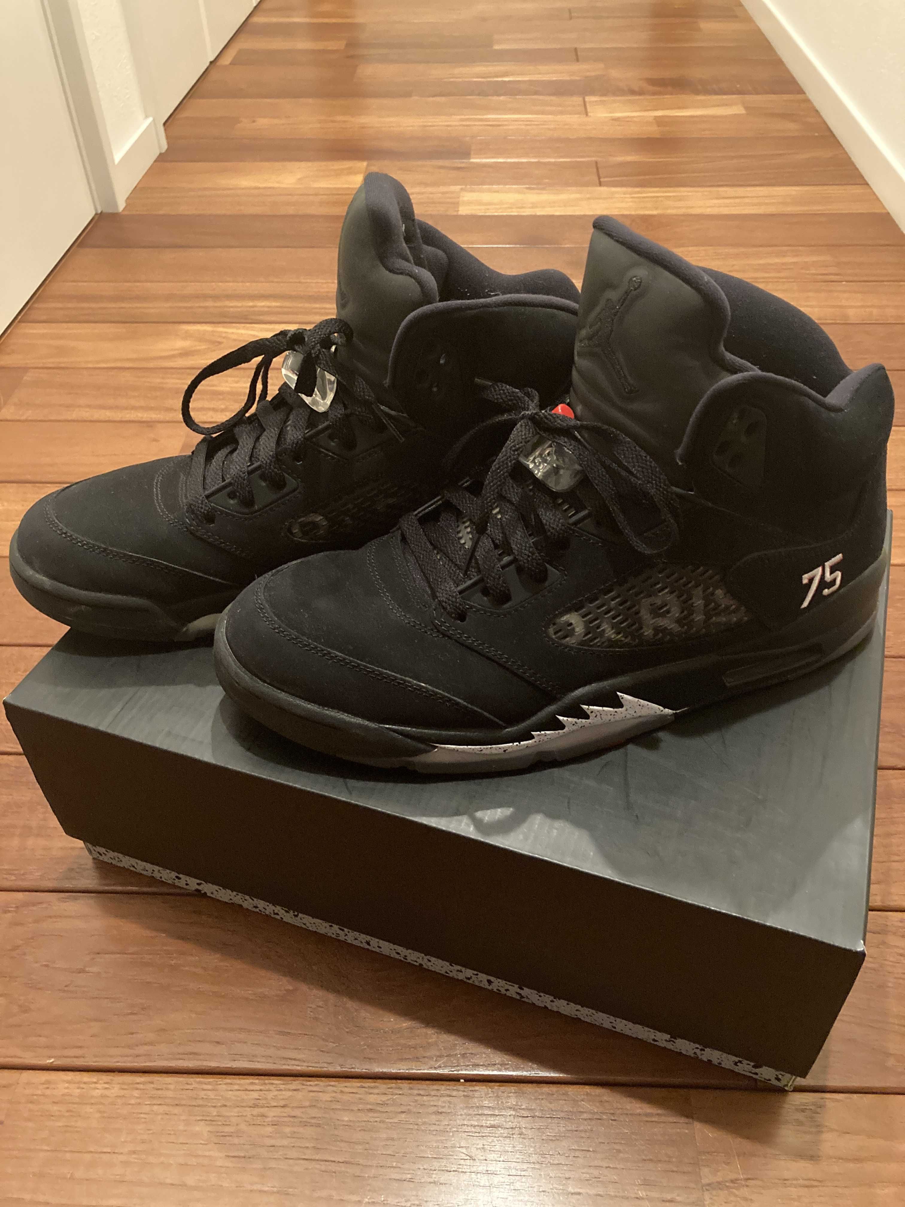 NIKE AIR JORDAN 5 PARIS SAINT-GERMAIN BLACK/CEMENT GREY