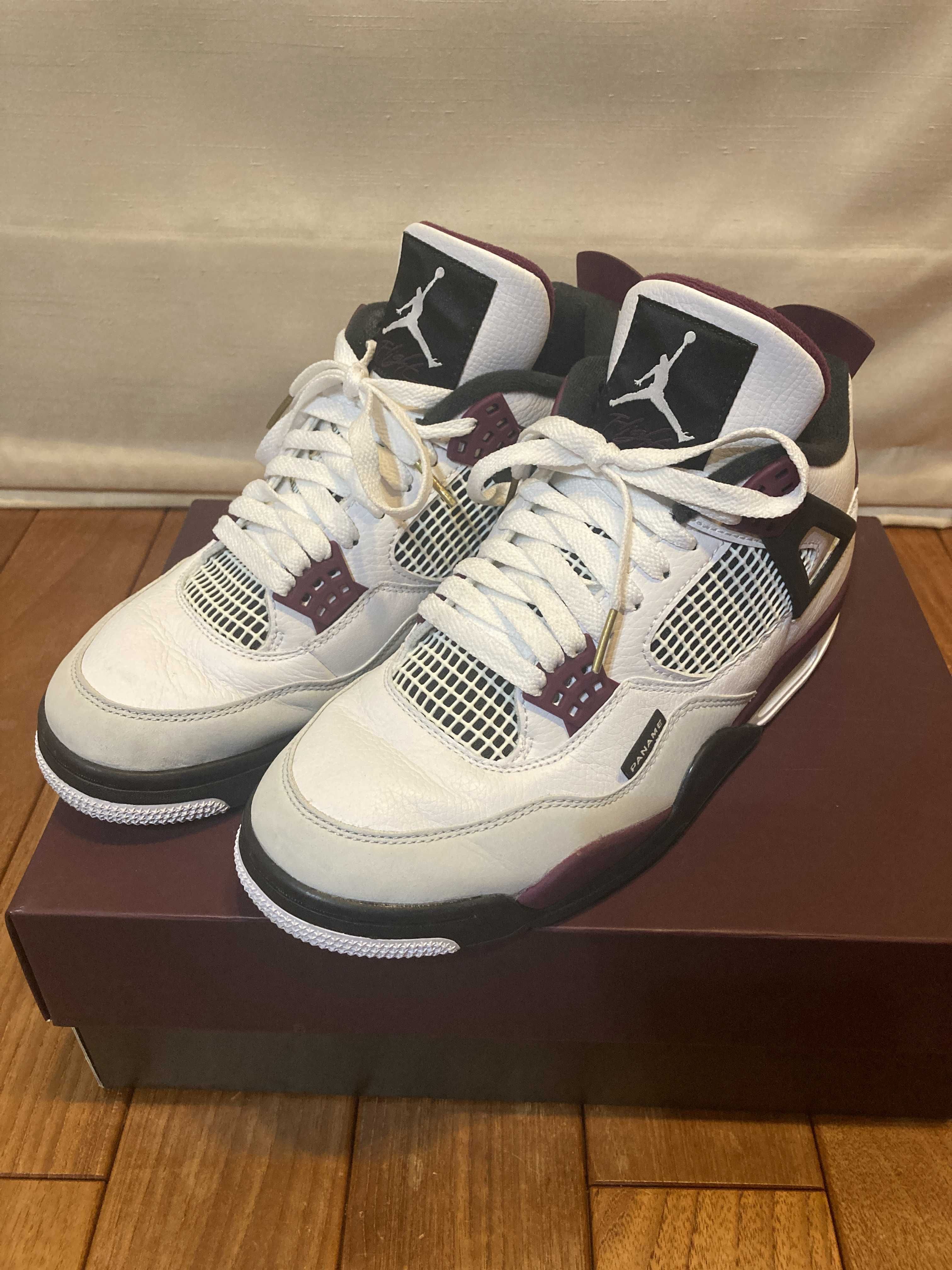 Paris Saint Germain ×Nike Air Jordan 4 Retro "White/Bordeaux/Neutral Gray"