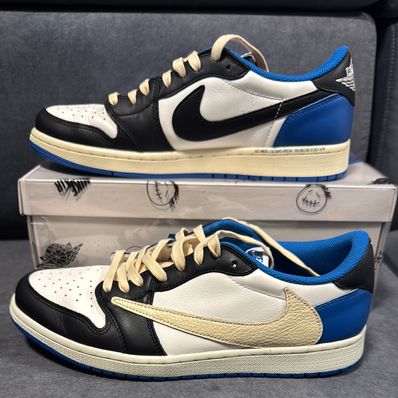 Travis Scott × fragment design × Nike Air Jordan 1 Low OG SP "Military Blue"