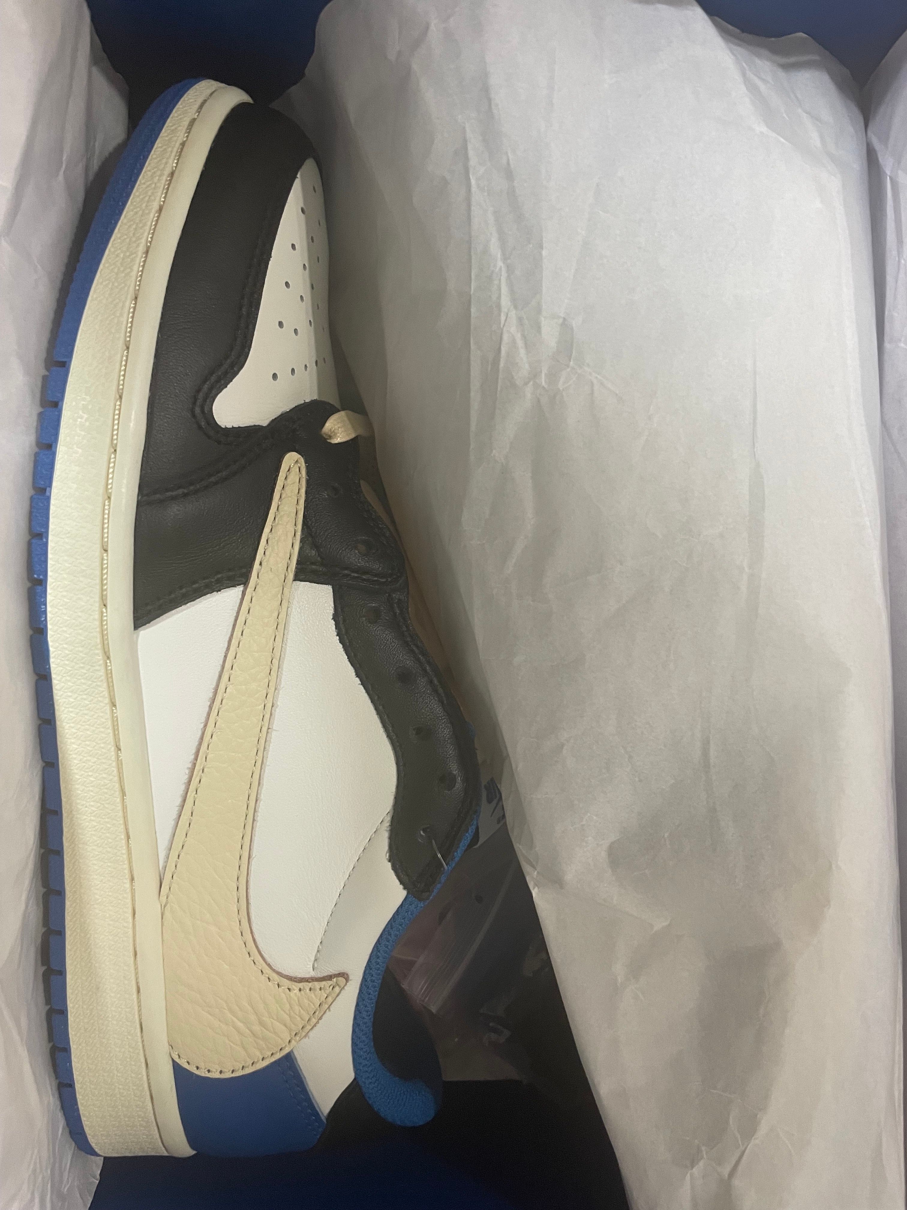 Travis Scott × fragment design × Nike Air Jordan 1 Low OG SP "Military Blue"