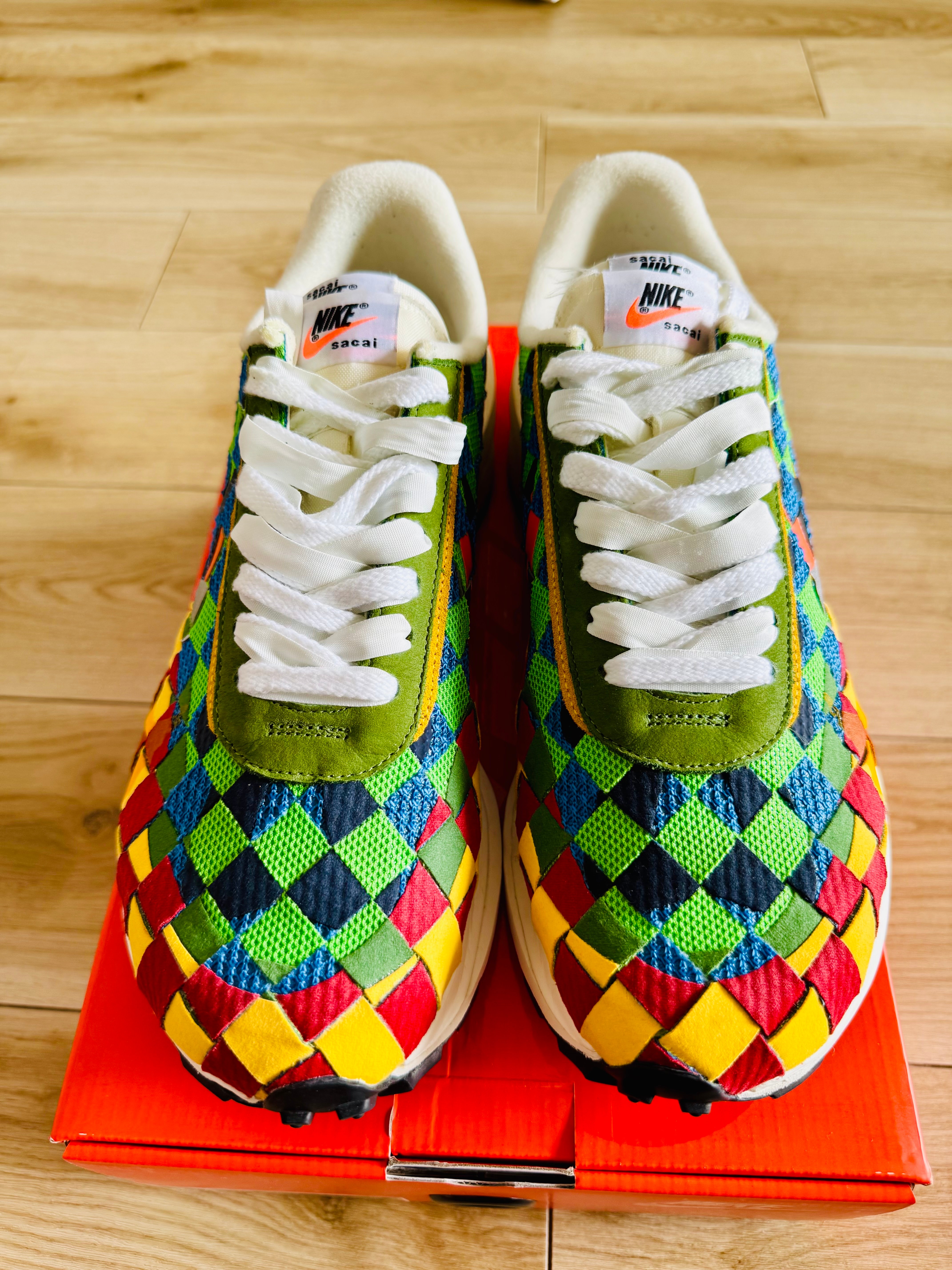 Jean-Paul Gaultier × sacai × Nike Air Woven VaporWaffle "Green Gusto"