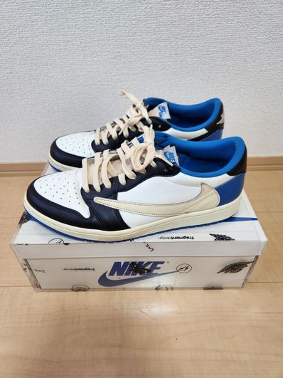Travis Scott × fragment design × Nike Air Jordan 1 Low OG SP "Military Blue"
