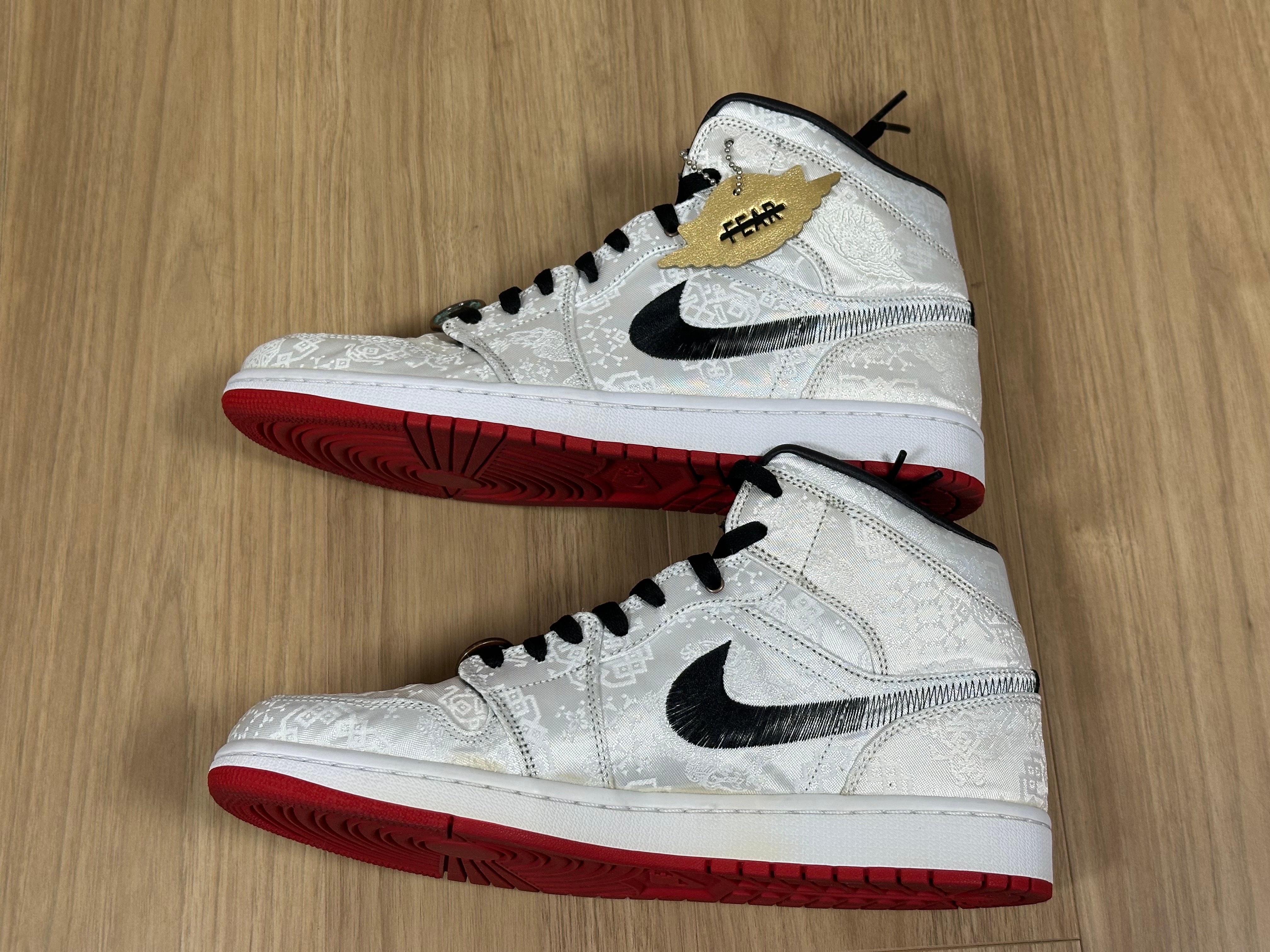 CLOT × Nike Air Jordan 1 Mid SE Fearless "White/Black/Red"