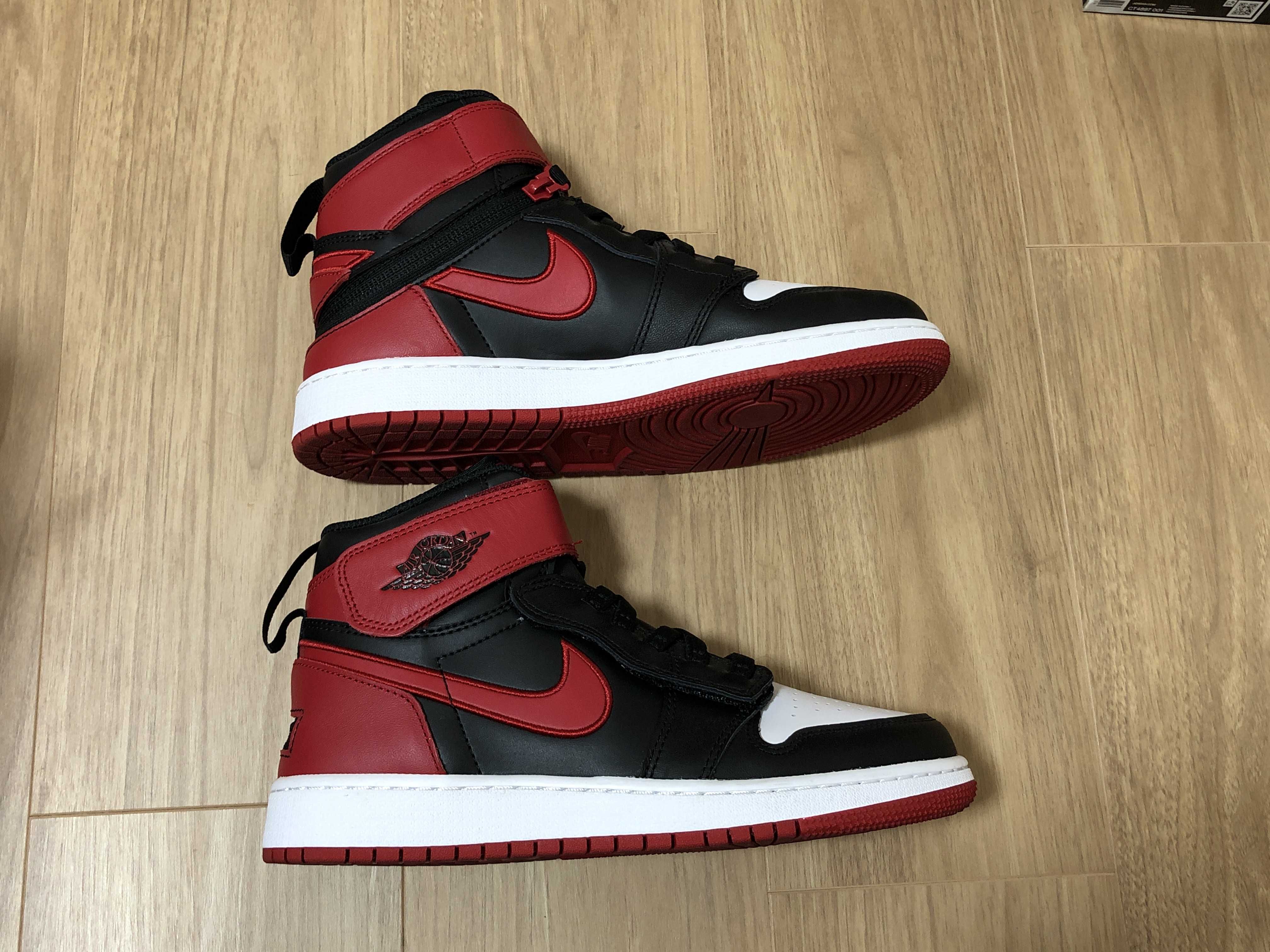 Nike GS Air Jordan 1 High Flyease "Bred White Toe"