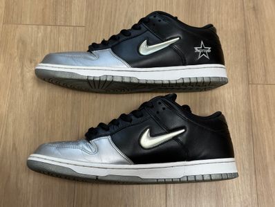 Supreme × Nike Dunk Low "Metallic Silver/Black"