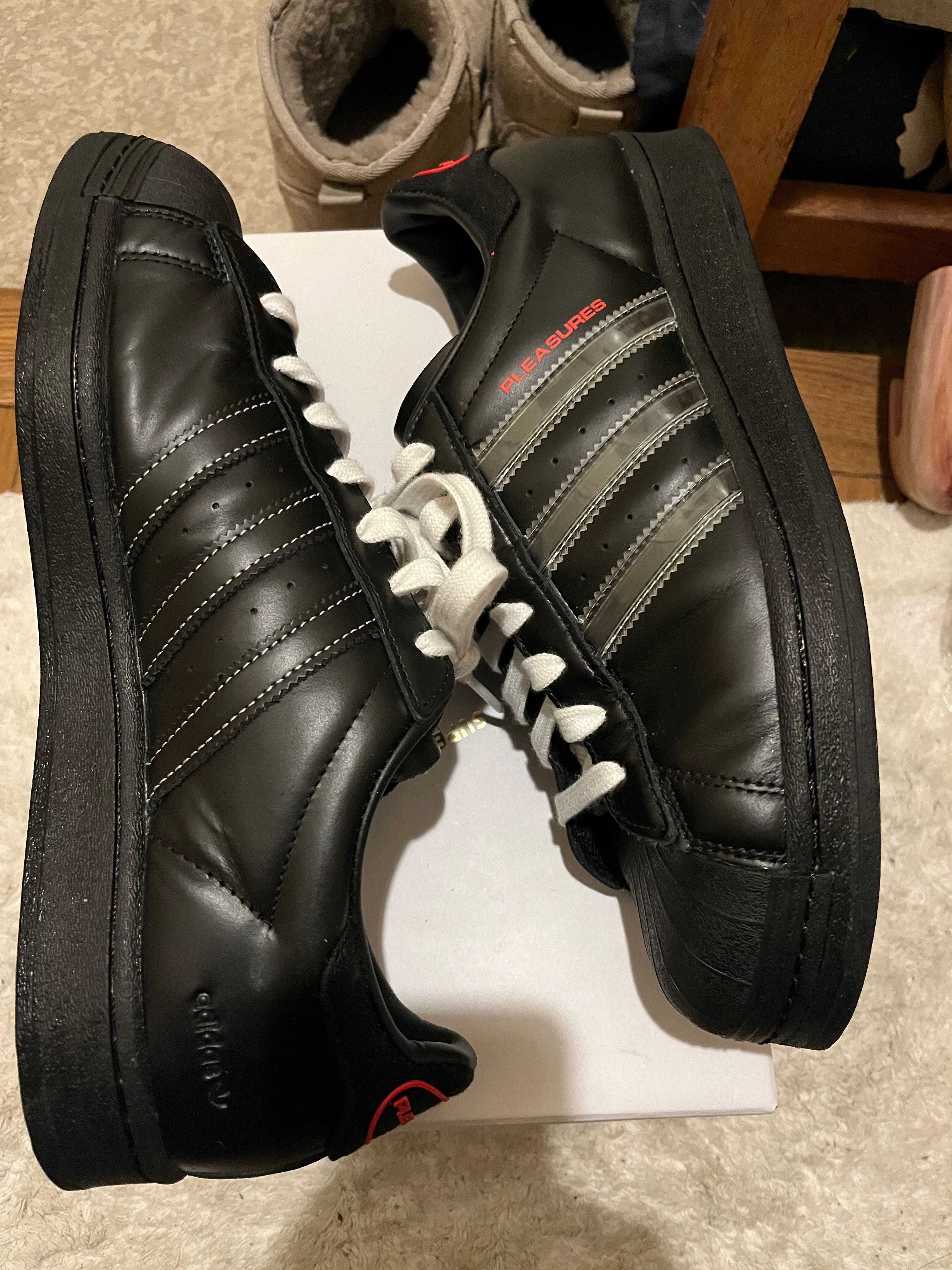 PLEASURES × adidas CONSORTIUM SUPERSTAR "BLACK"