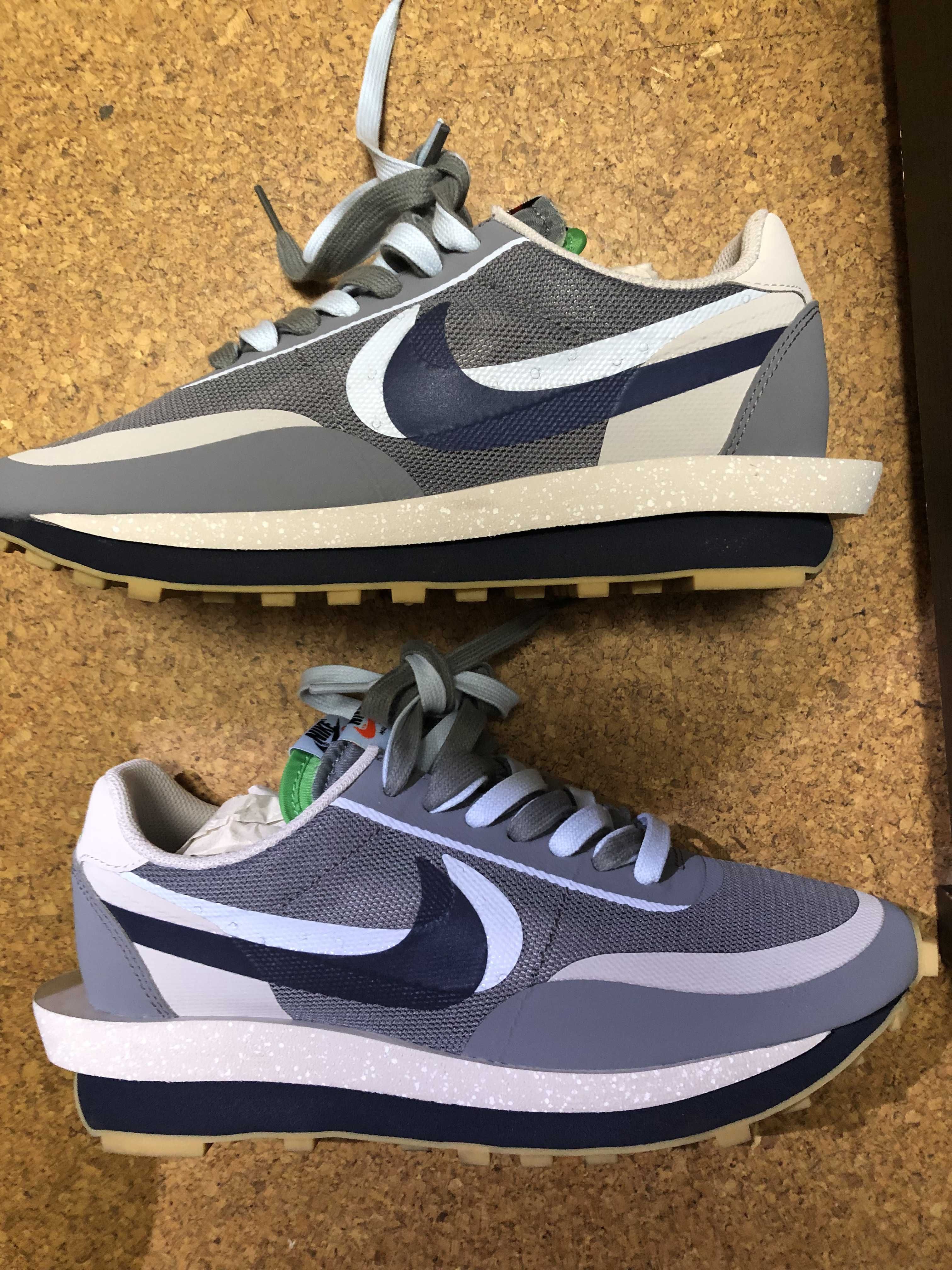 CLOT × Sacai × Nike LD Waffle "Grey Obsidian/Cool Grey"