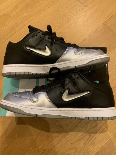 Supreme × Nike Dunk Low "Metallic Silver/Black"