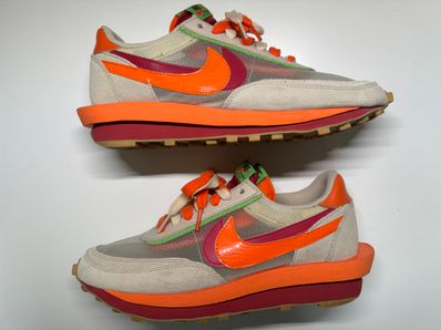 CLOT × Sacai × Nike LD Waffle "Orange Blaze"