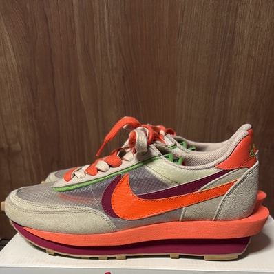 CLOT × Sacai × Nike LD Waffle "Orange Blaze"