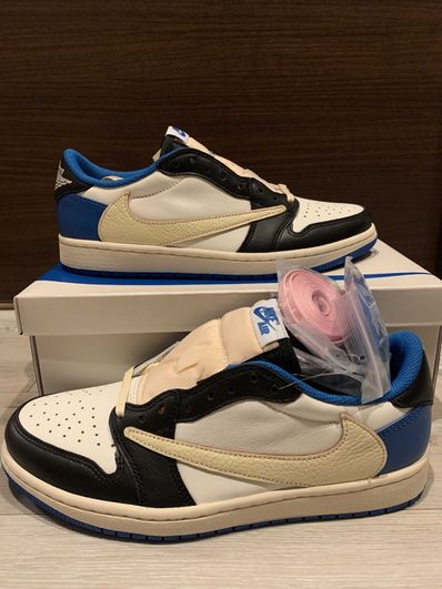 Travis Scott × fragment design × Nike Air Jordan 1 Low OG SP "Military Blue"