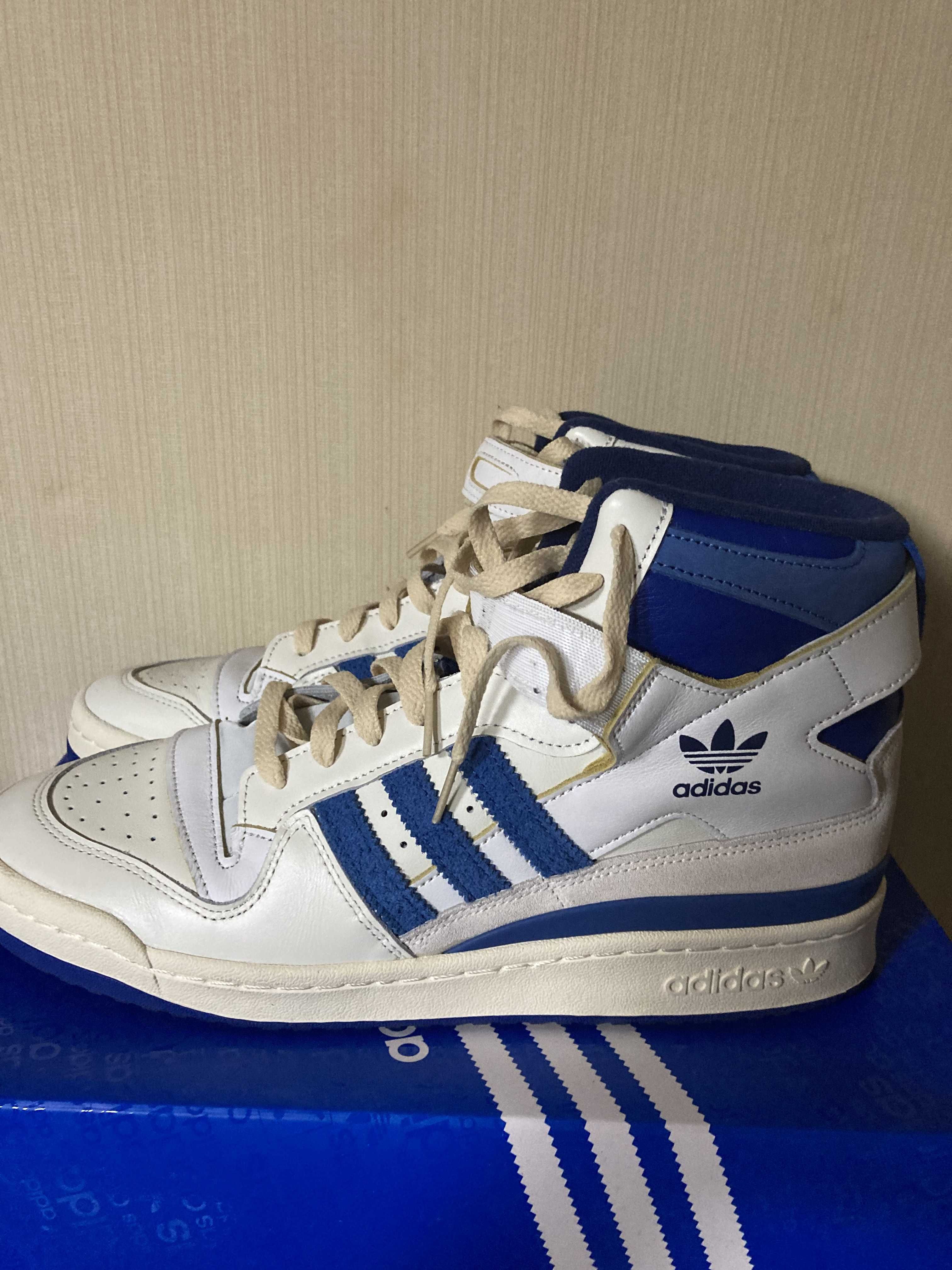 adidas Forum 84 High Blue Thread "Off White-Bright Blue/Footwear White"