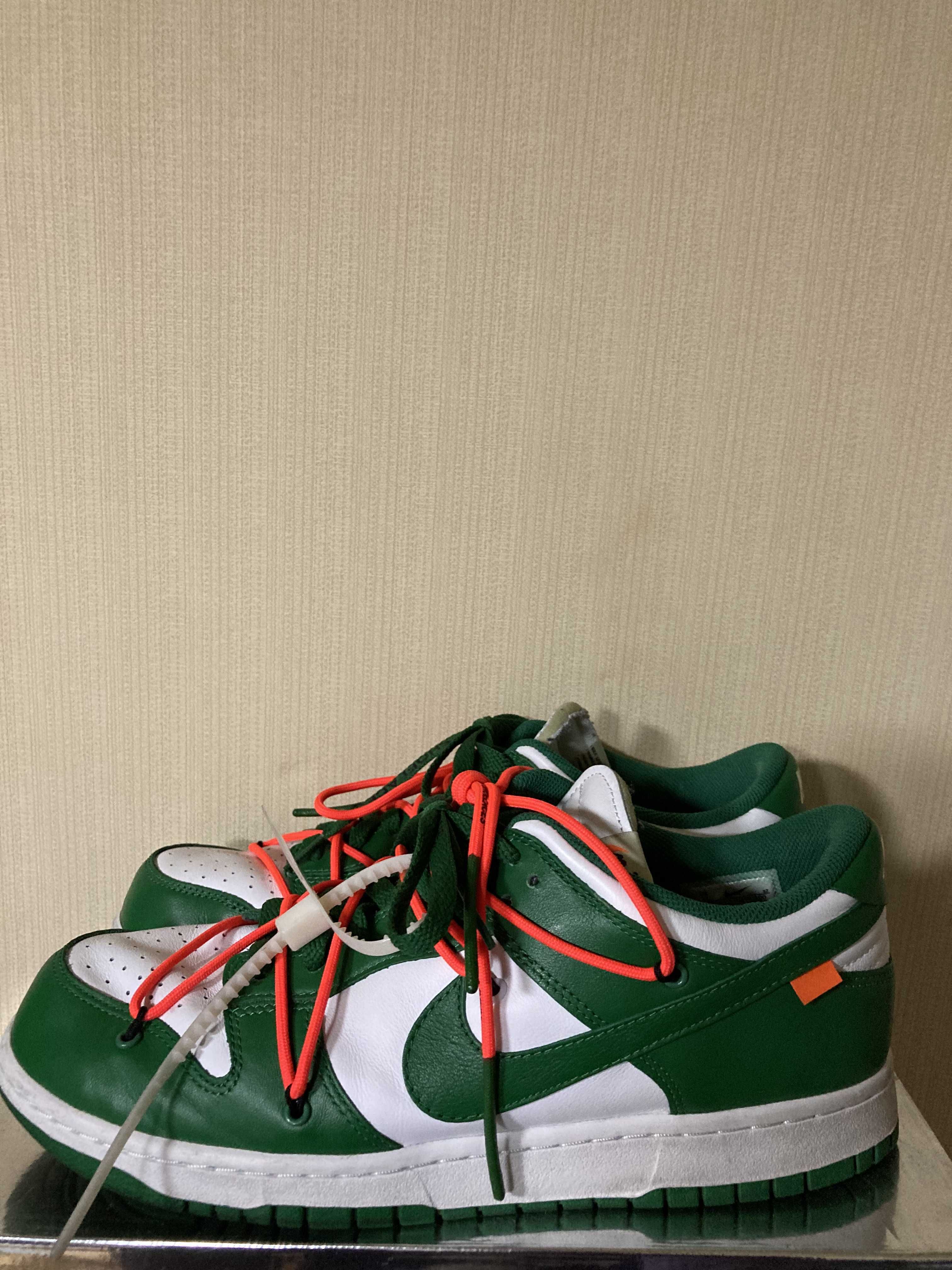 Off-White × Nike Dunk Low "White/Pine Green"