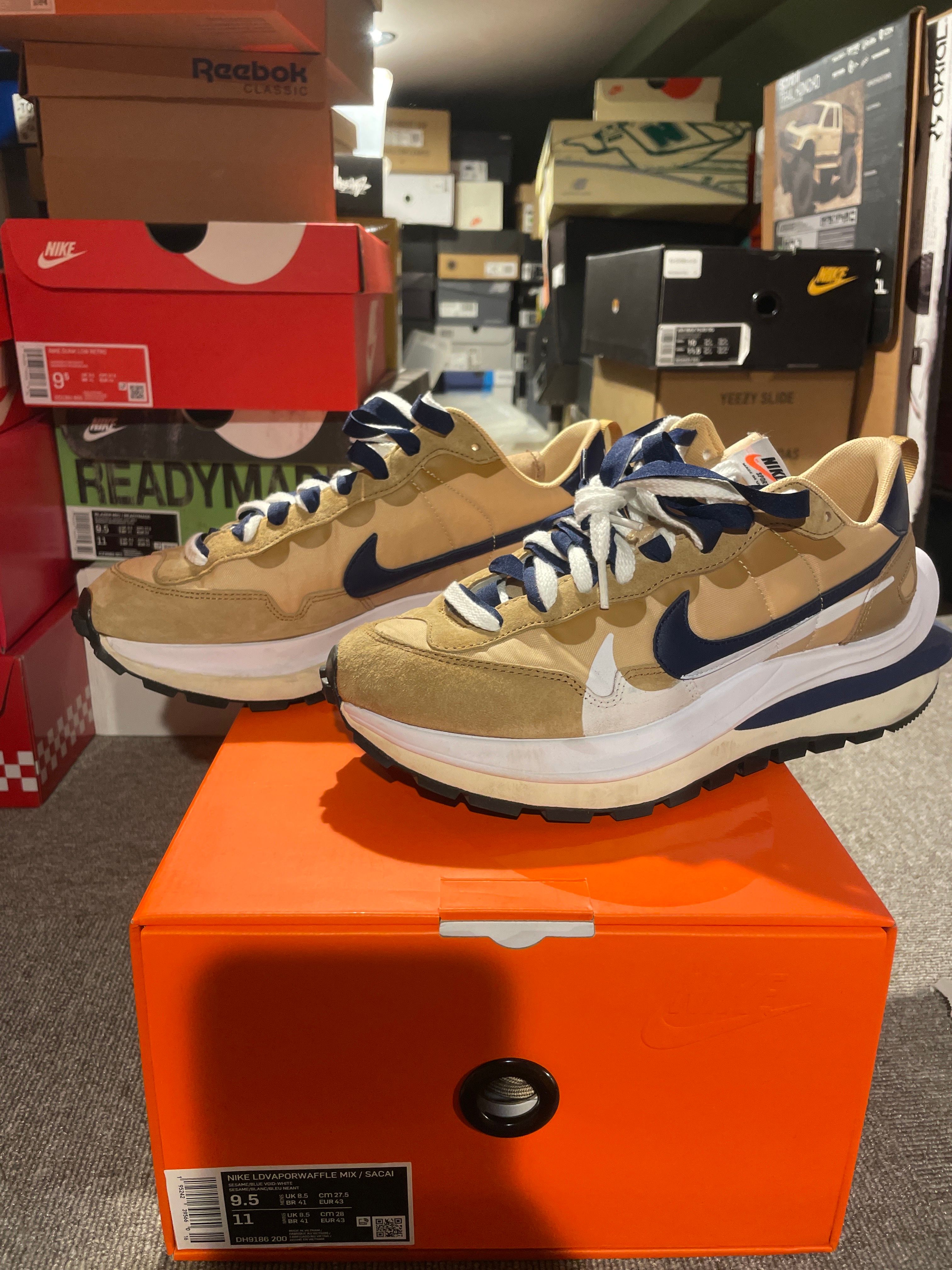 Sacai × Nike Vapor Waffle "Sesame And Blue Void"