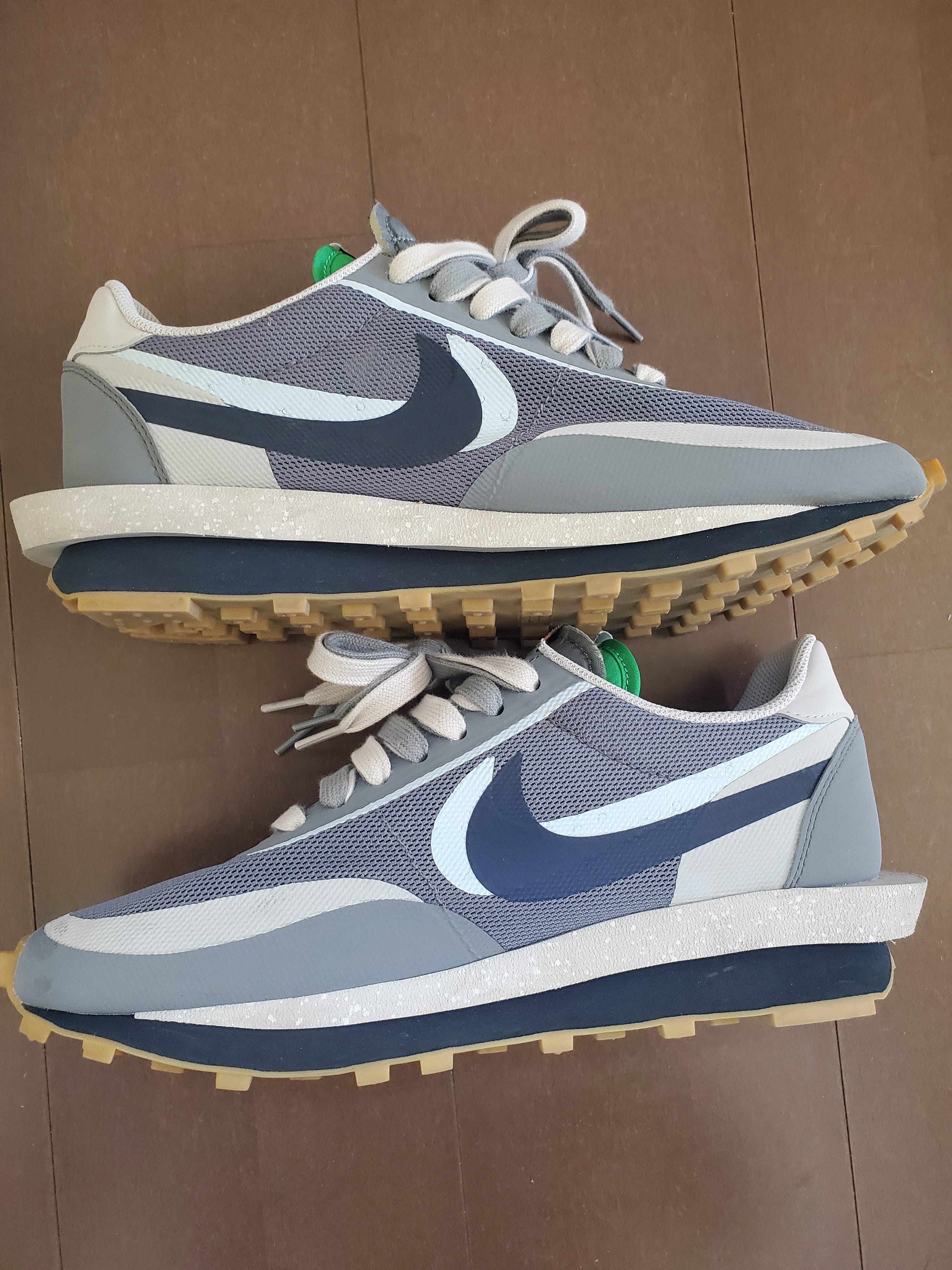 CLOT × Sacai × Nike LD Waffle "Grey Obsidian/Cool Grey"