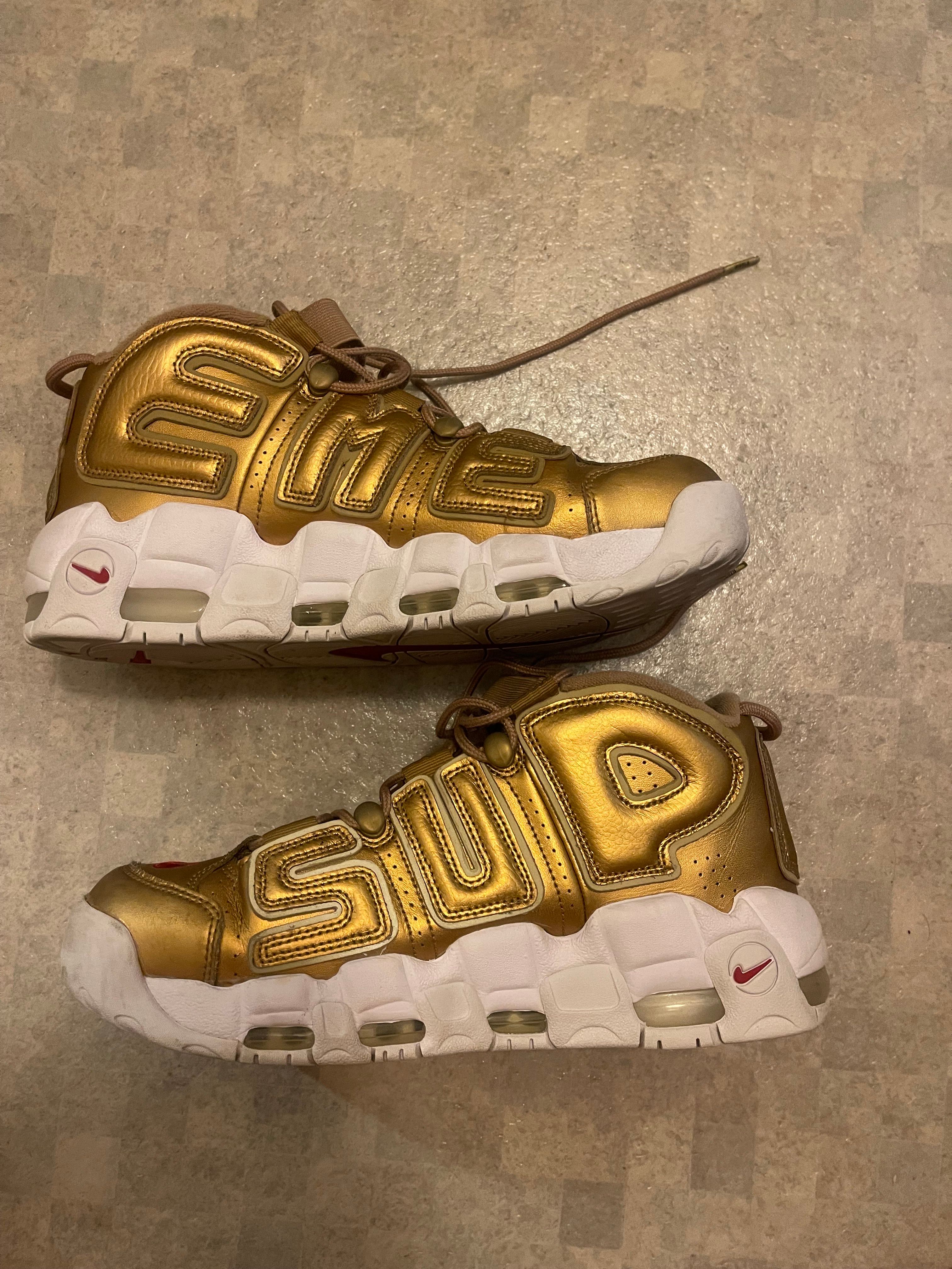 Supreme × Nike Air More Uptempo "Metallic Gold"