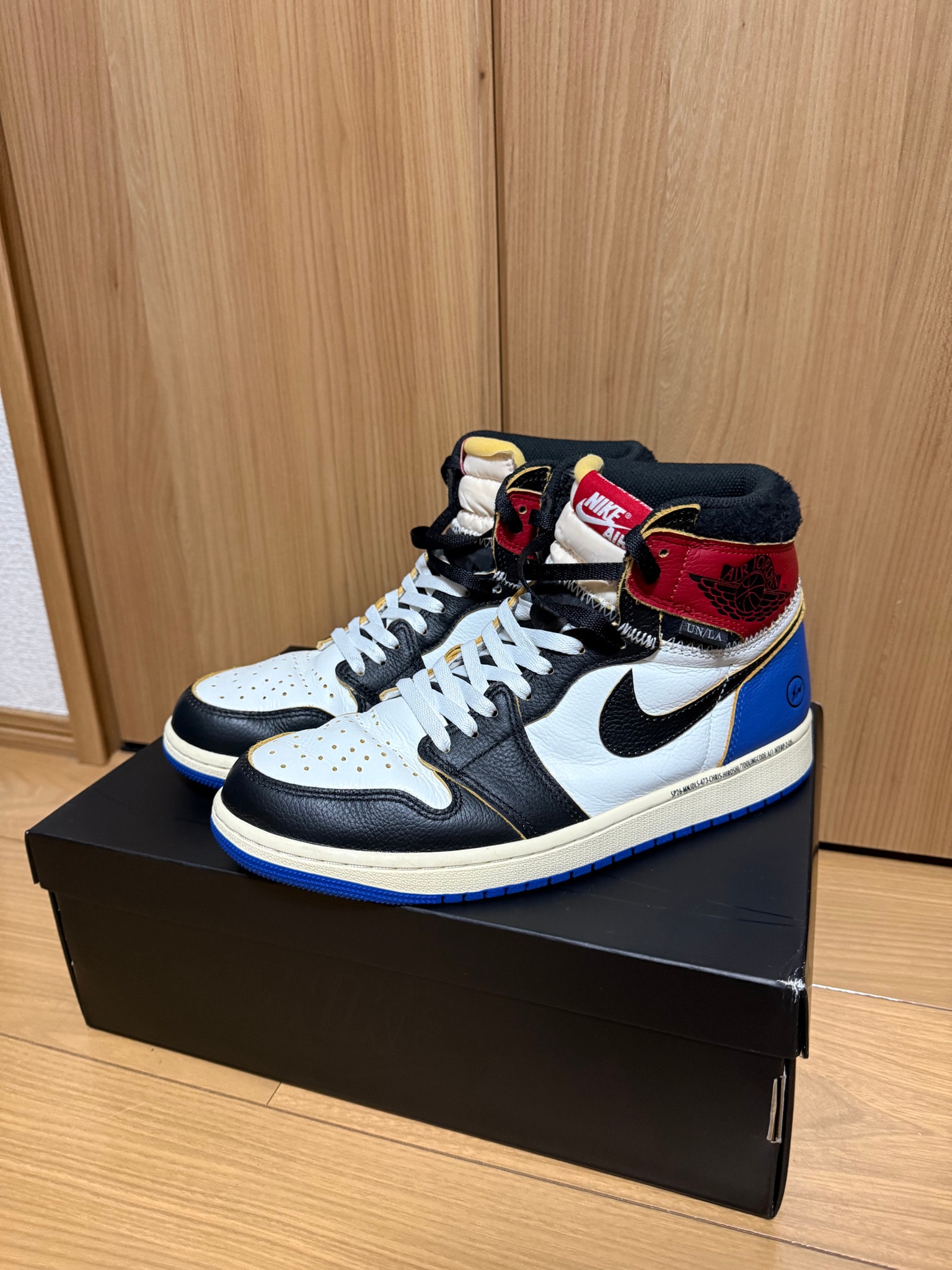 fragment design × UNION × Nike Air Jordan 1 High OG "Black/Varsity Red"