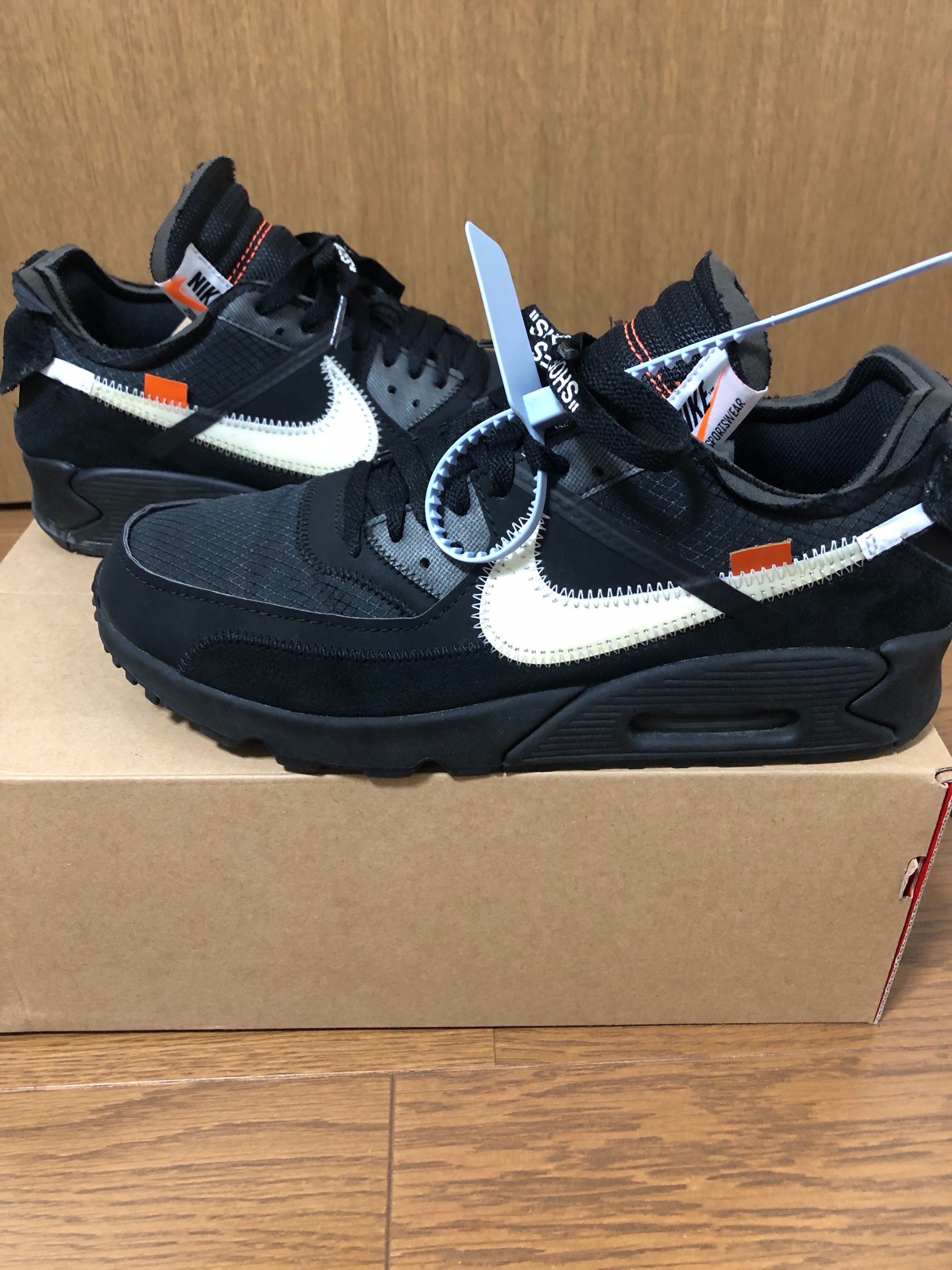 Off-White × Nike Air Max 90 "Black/Black-Cone-White"