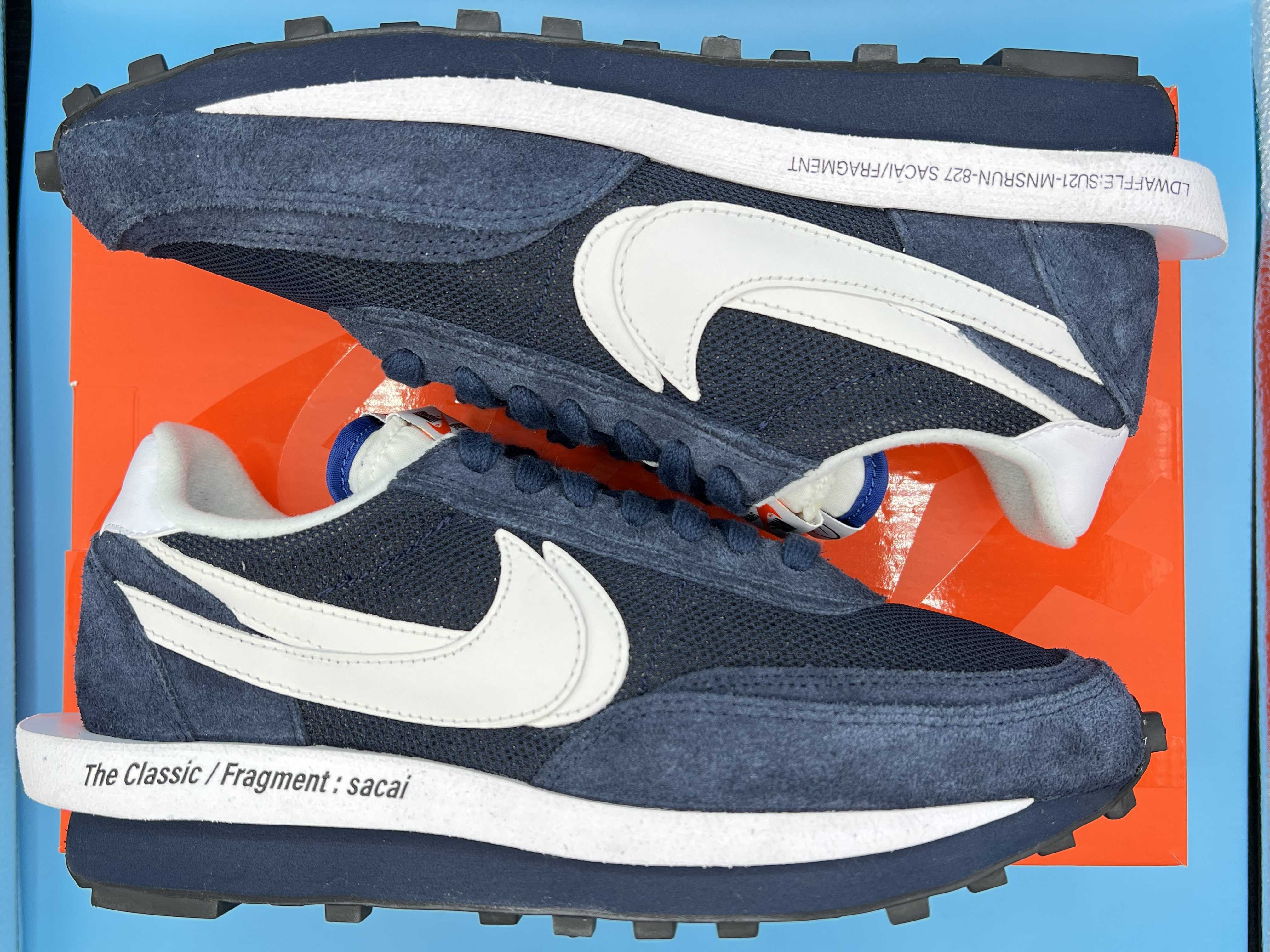 Fragment × sacai × Nike LD Waffle "Blackended Blue"