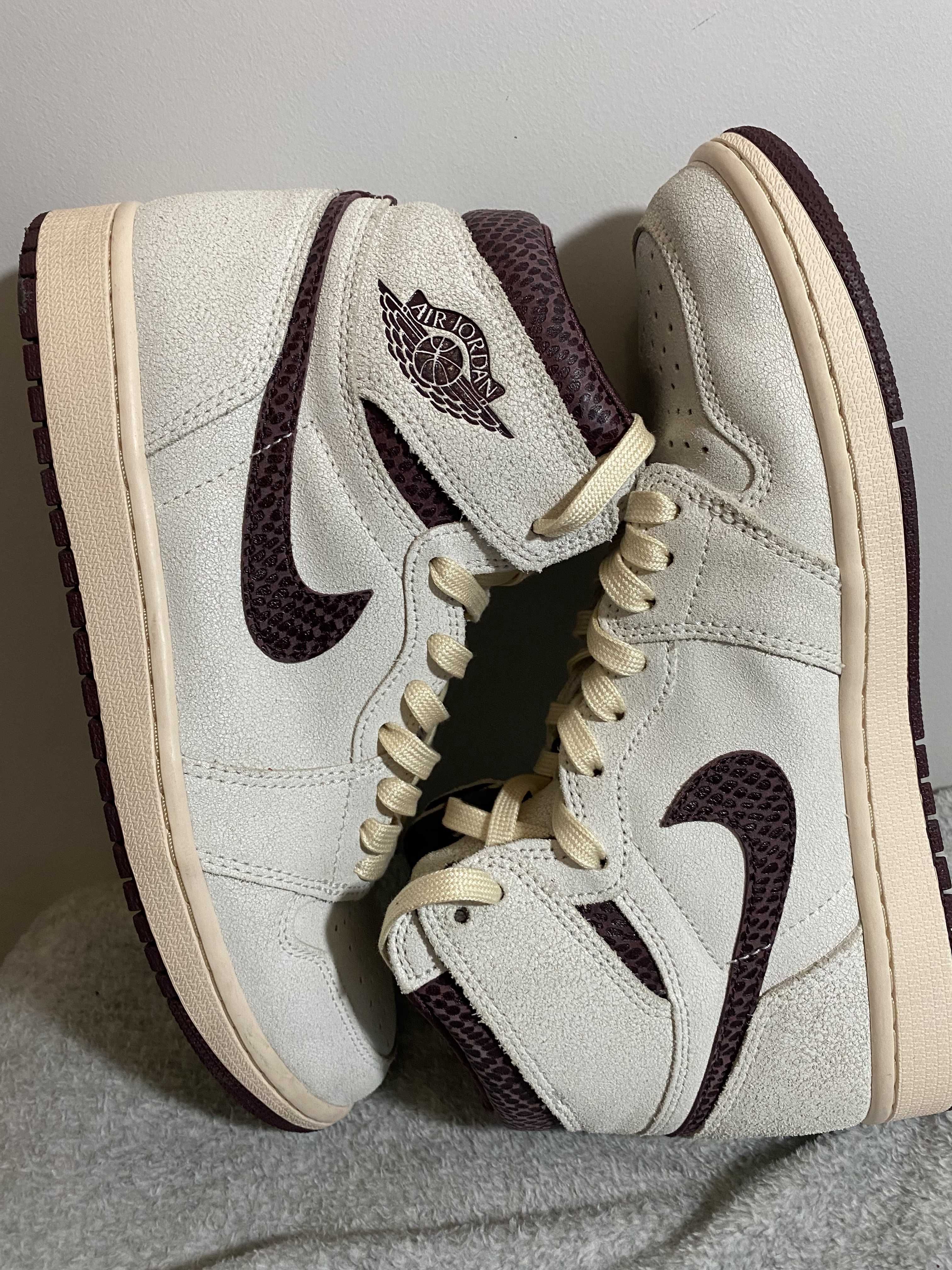 A Ma Maniere × Nike Air Jordan 1 Retro High OG "Sail and Burgundy"