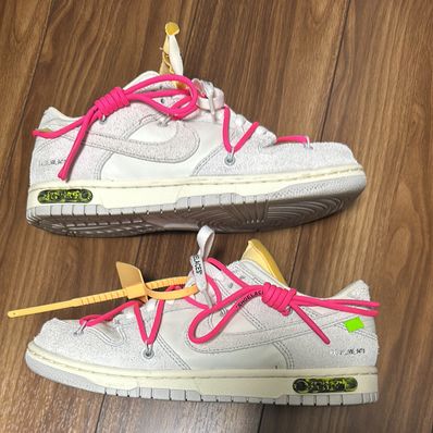 Off-White × Nike Dunk Low "Sail/Neutral Gray/Hyper Pink"