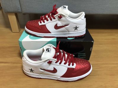 Supreme × Nike Dunk Low "Varsity Red/White"