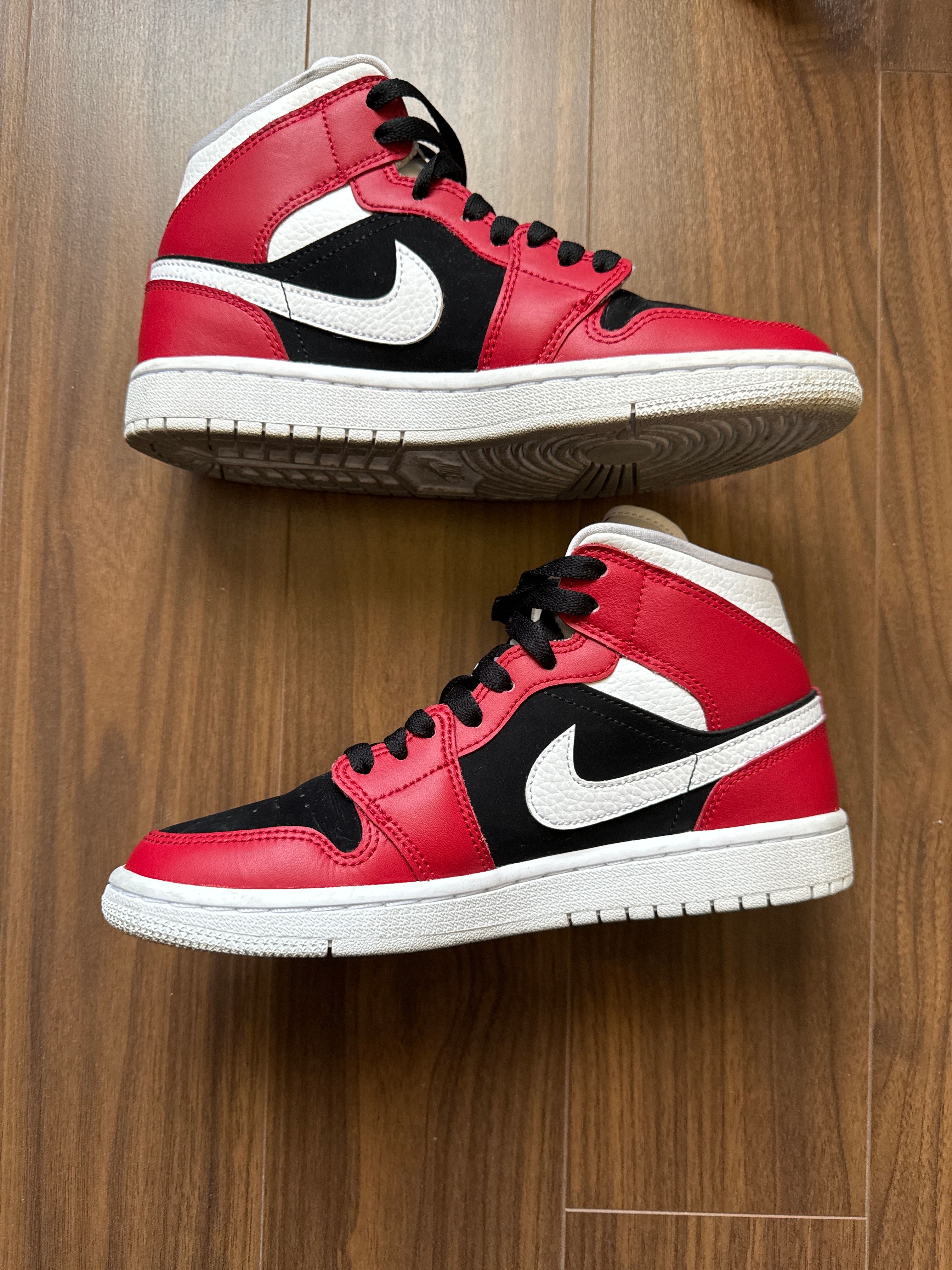NIKE Women's AIR JORDAN 1 MID "GYM RED / BLACK /WHITE"