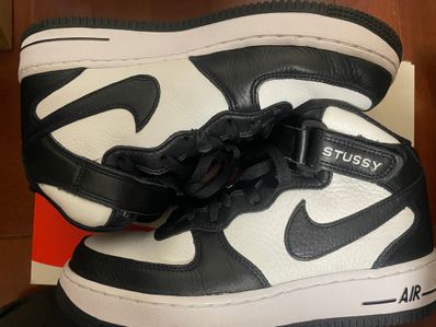 Stussy × Nike Air Force 1 Mid "Black and Light Bone"