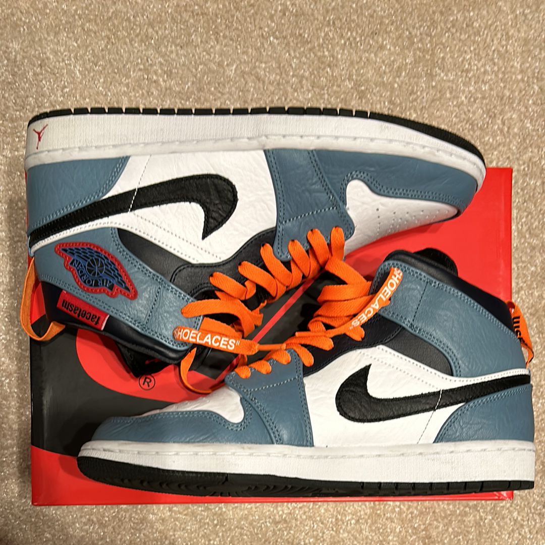 FACETASM × Nike Air Jordan 1 Mid "White/Navy"