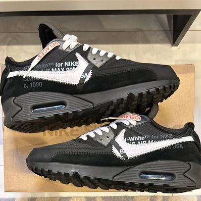 Off-White × Nike Air Max 90 "Black/Black-Cone-White"